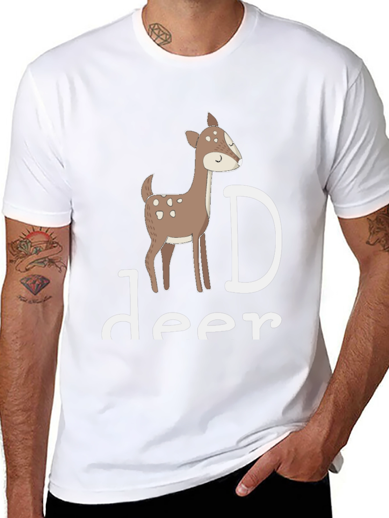 Black Deer Graphic Tee - Fun Animal Design view 8