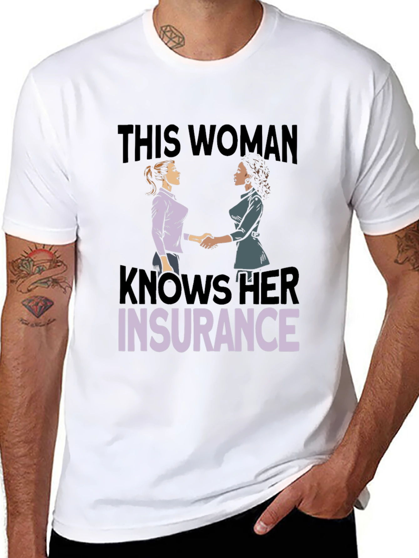 Black Knows Her Insurance T-Shirt view 8