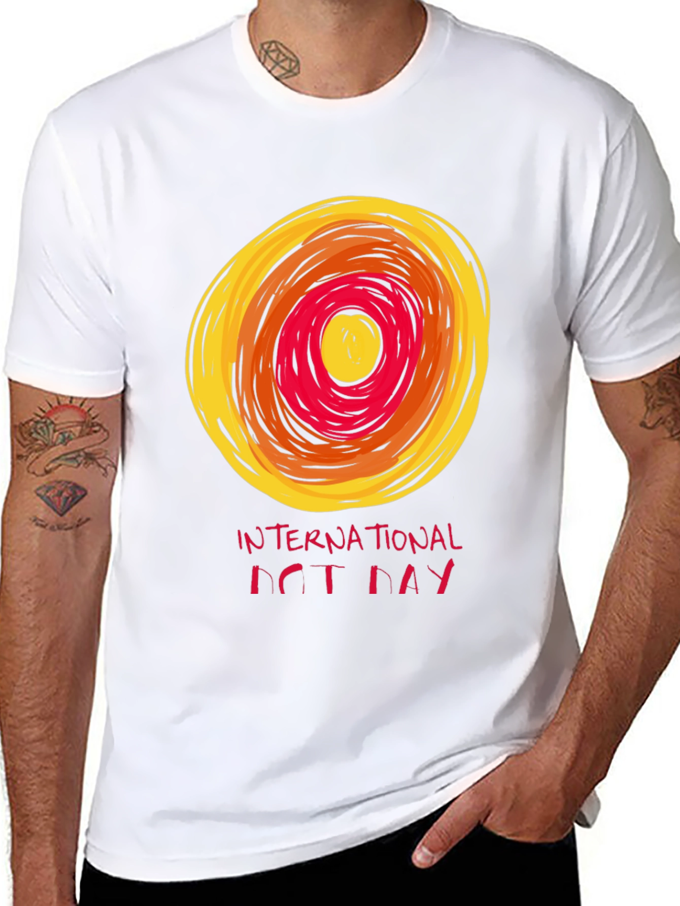 Black International Dot Day Graphic Tee - Artistic Design view 8