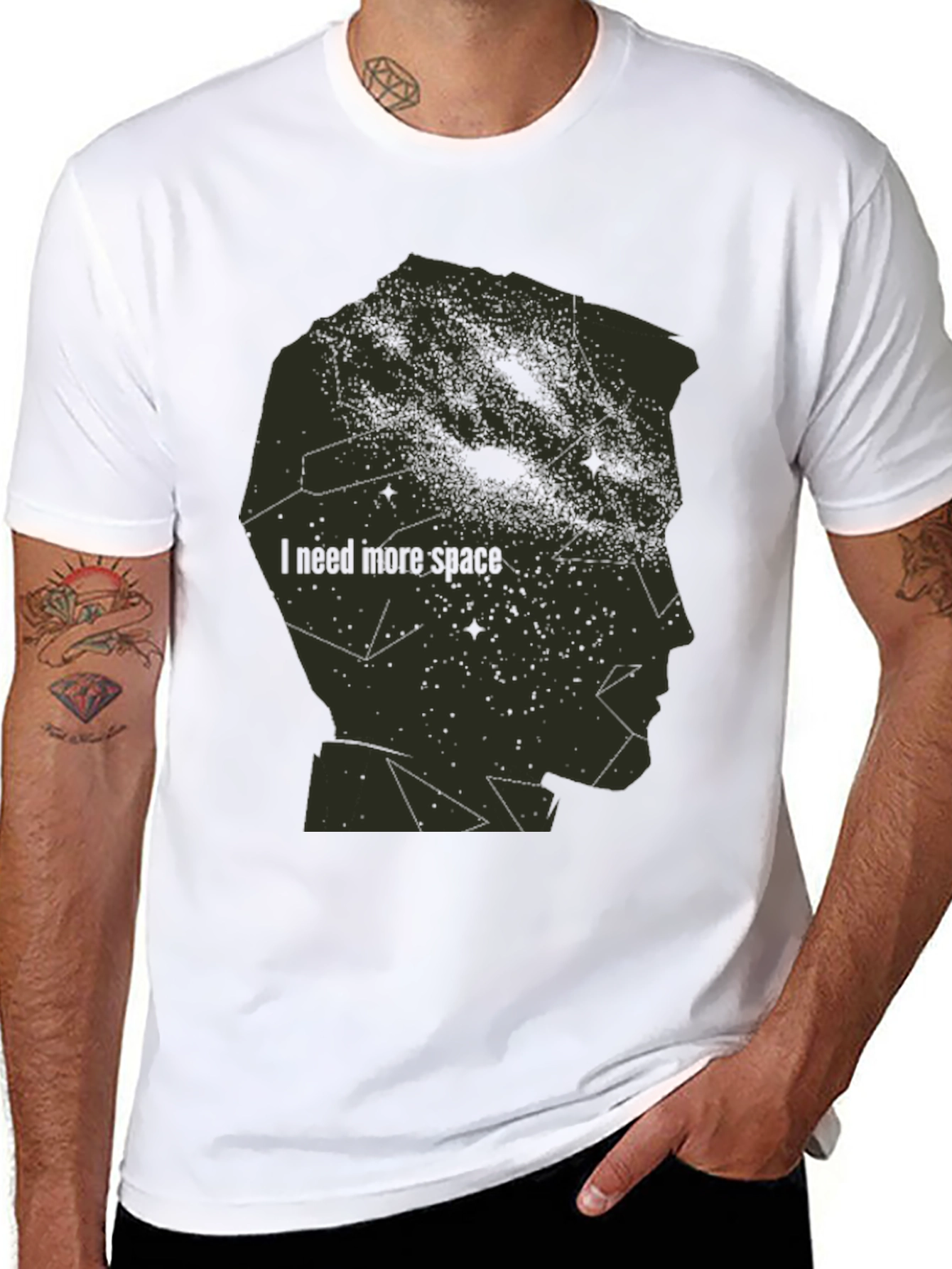 Black Cosmic Mind T-Shirt - Need More Space view 8