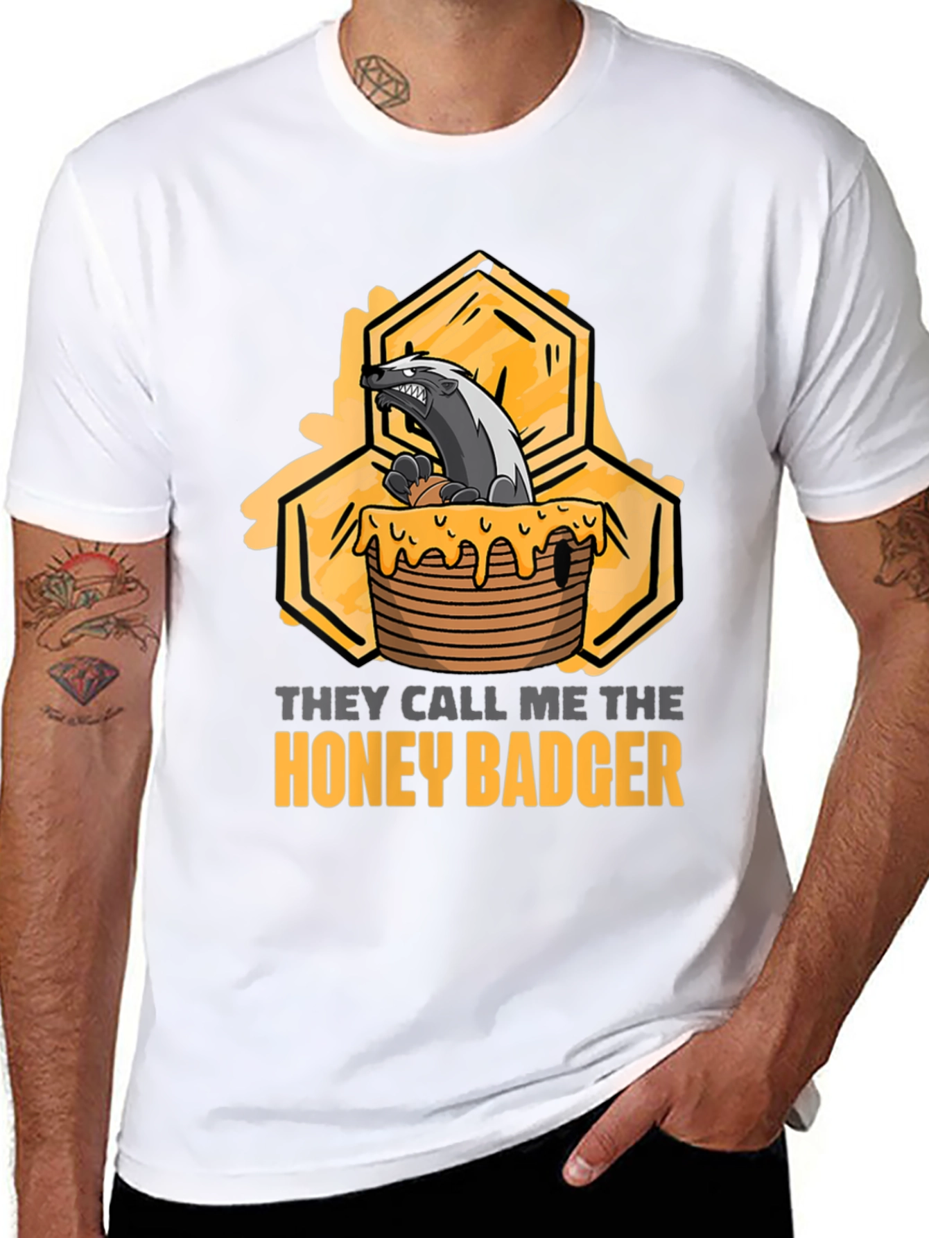Black Honey Badger Graphic T-Shirt - Unisex view 8