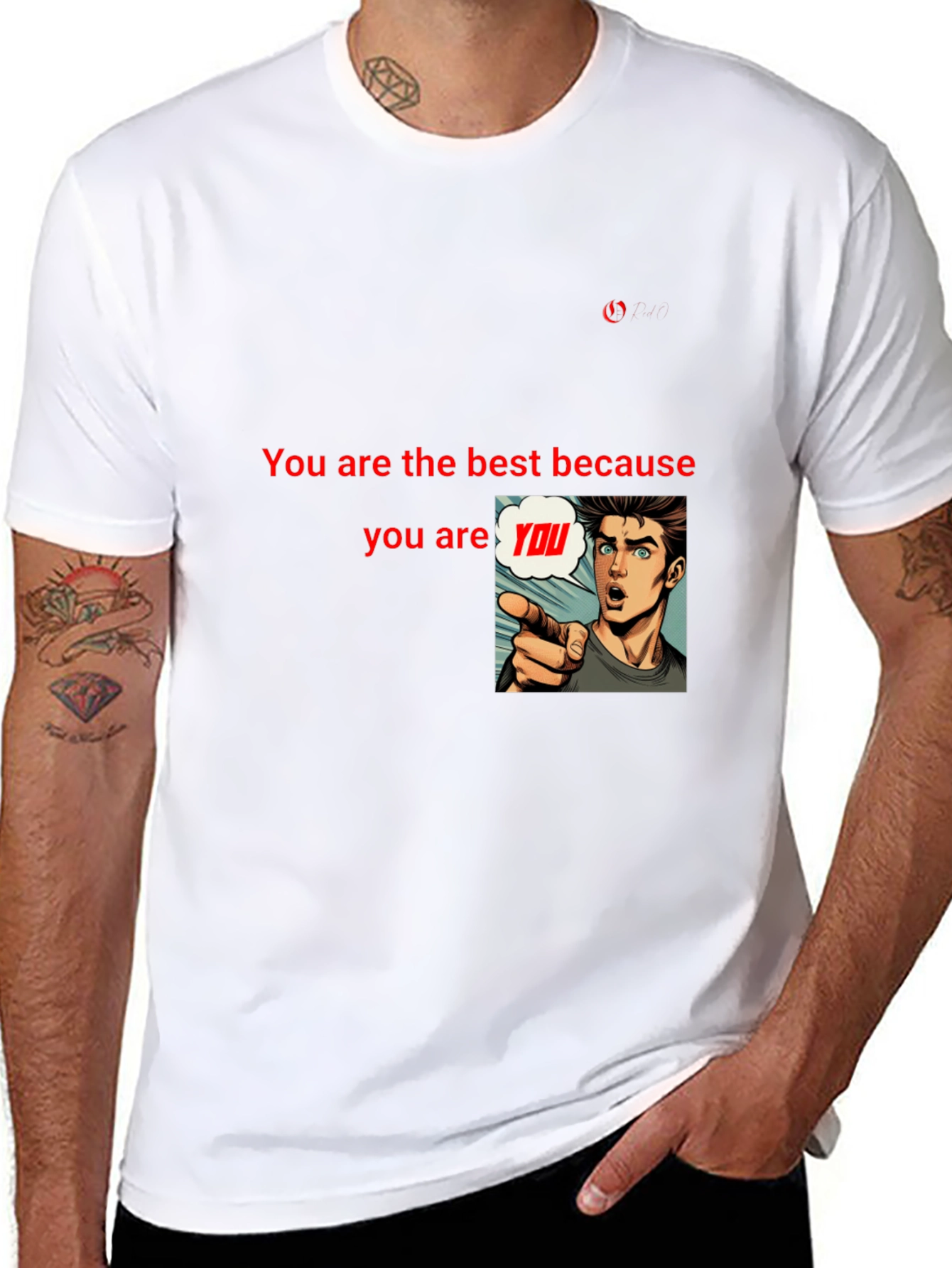 Black Unique Black T-Shirt: Be Yourself Design view 8