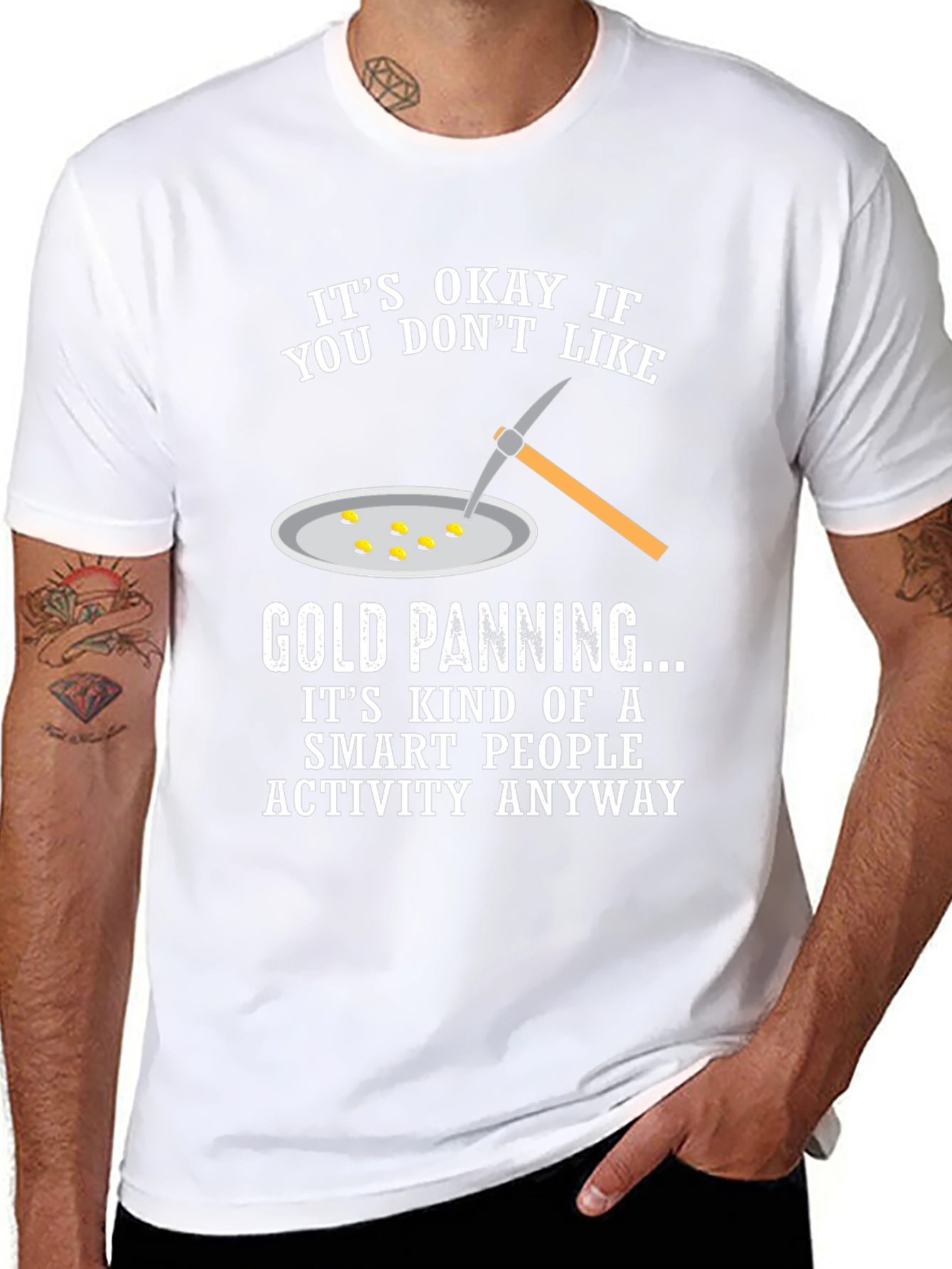 Black Gold Panning Smart People T-Shirt view 8
