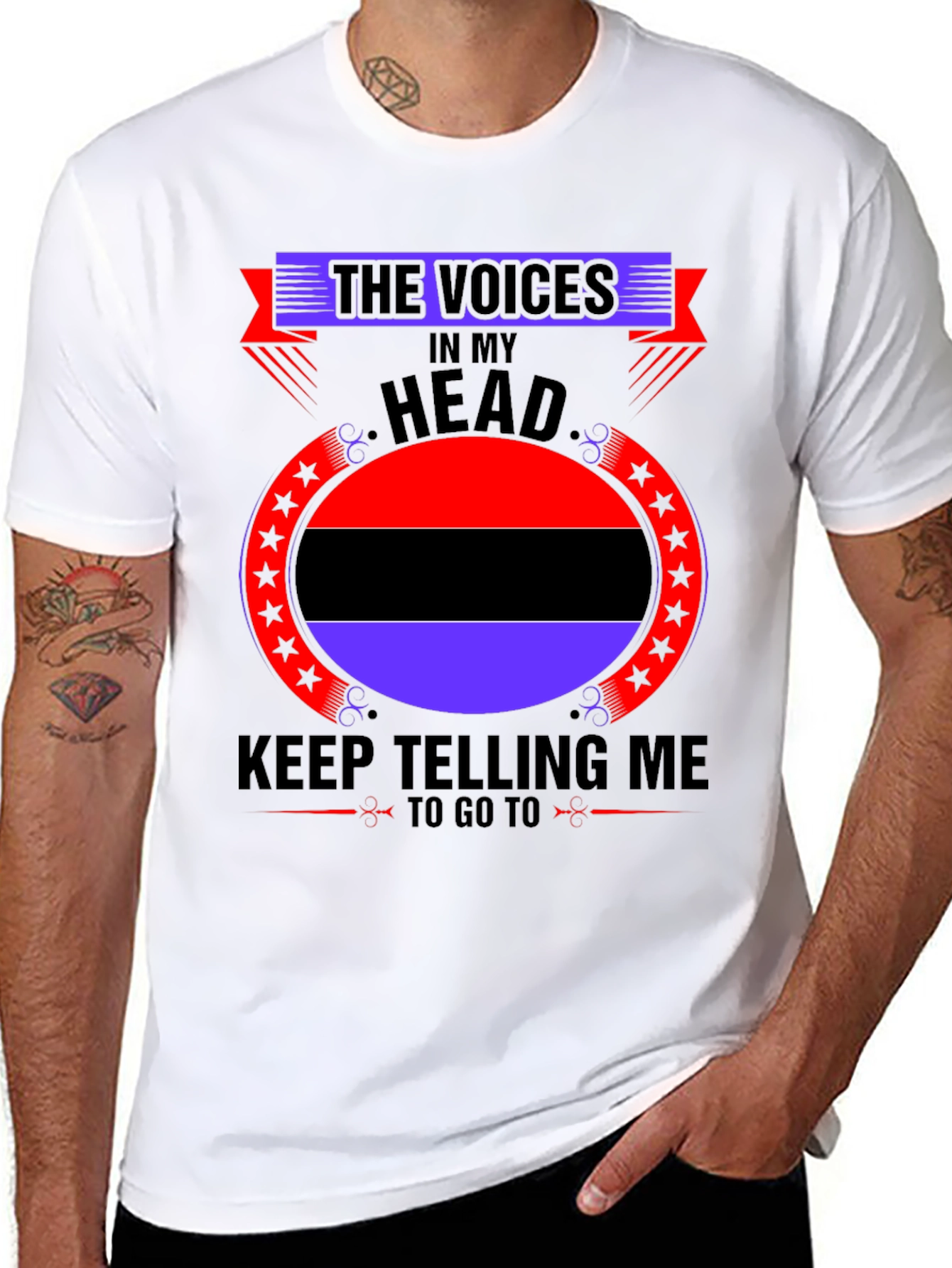Black Voices in My Head Graphic Tee - Bold Statement Shirt view 8