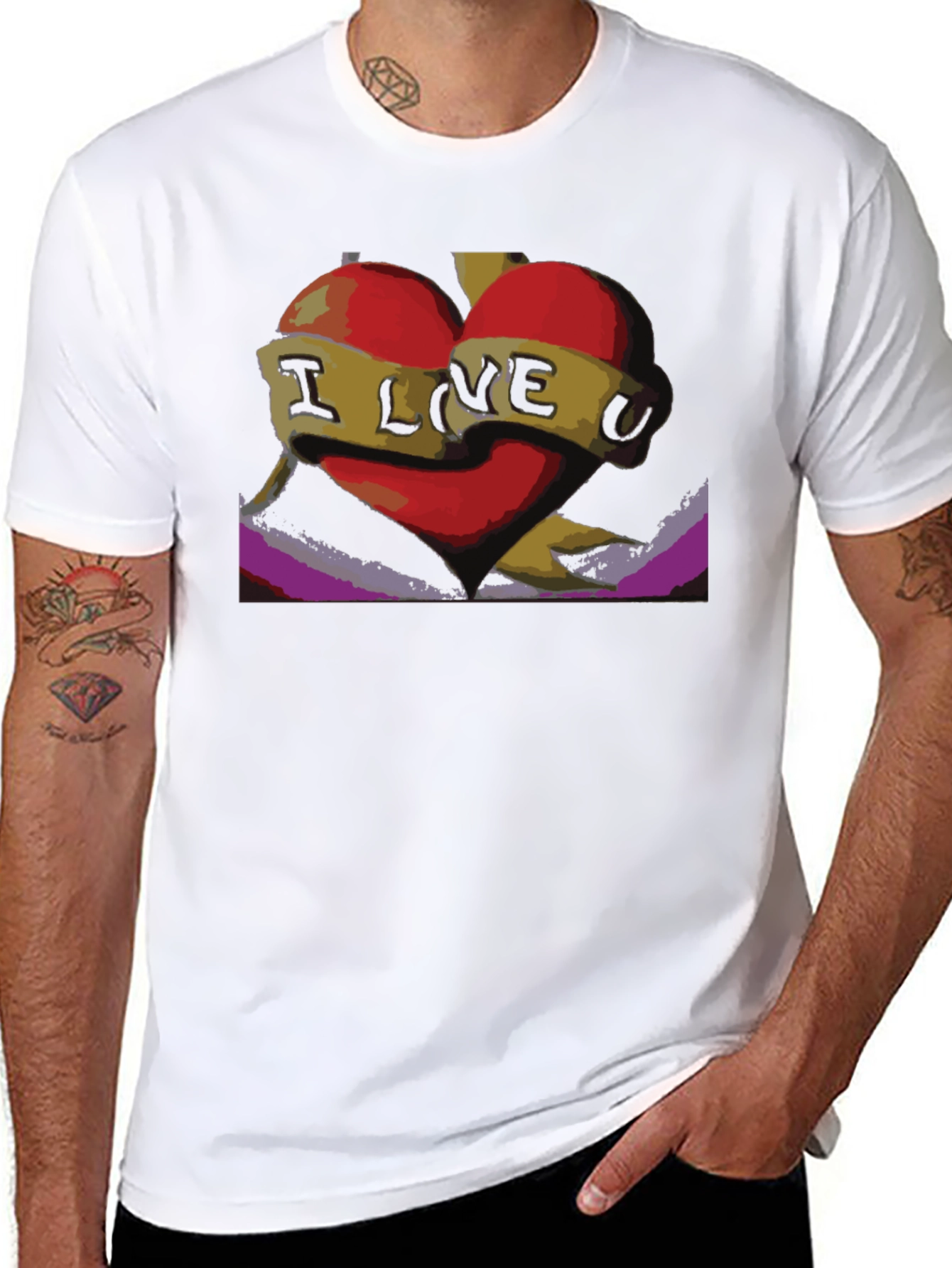 Black I Love U Heart Graphic Tee - Black view 8