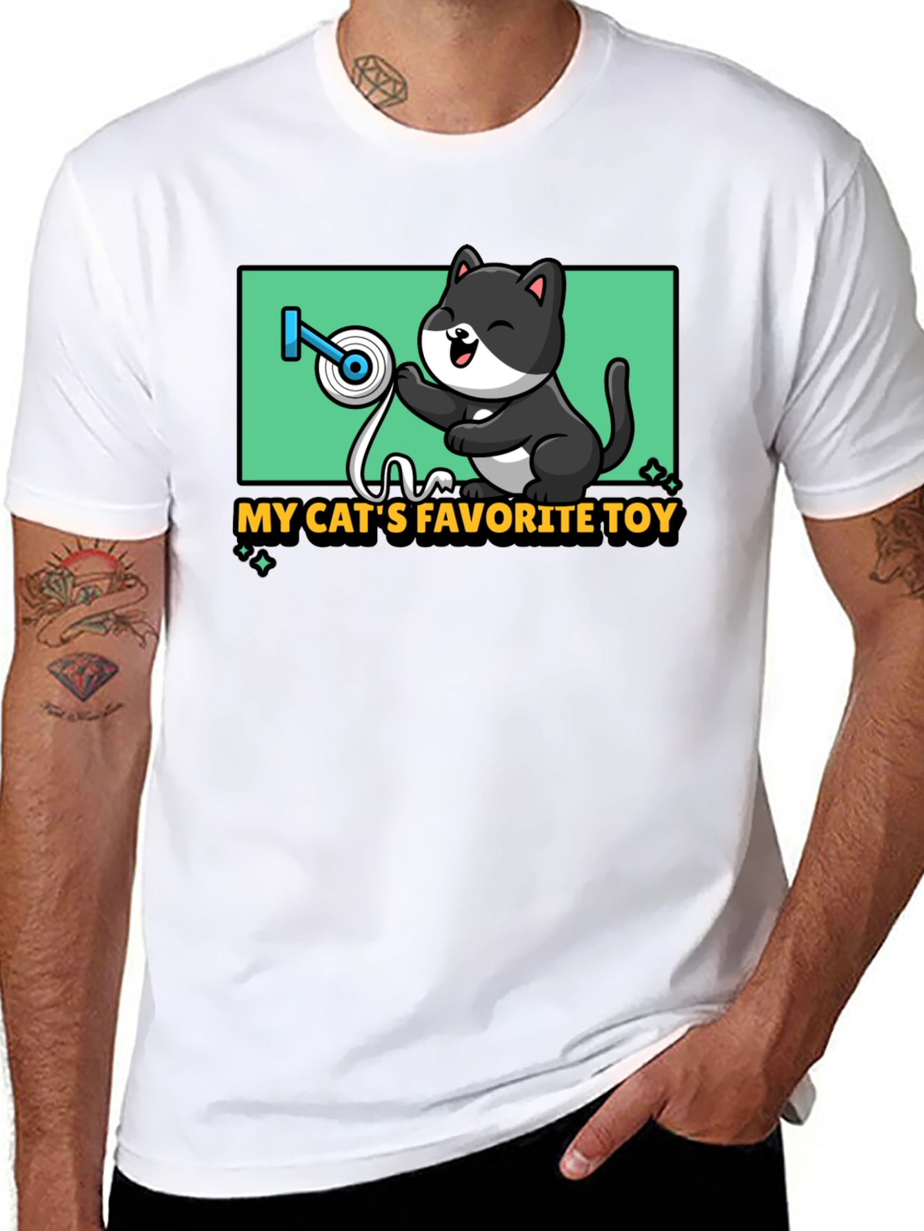 Black Cat's Favorite Toy T-Shirt - Humorous Pet Lover Tee view 8