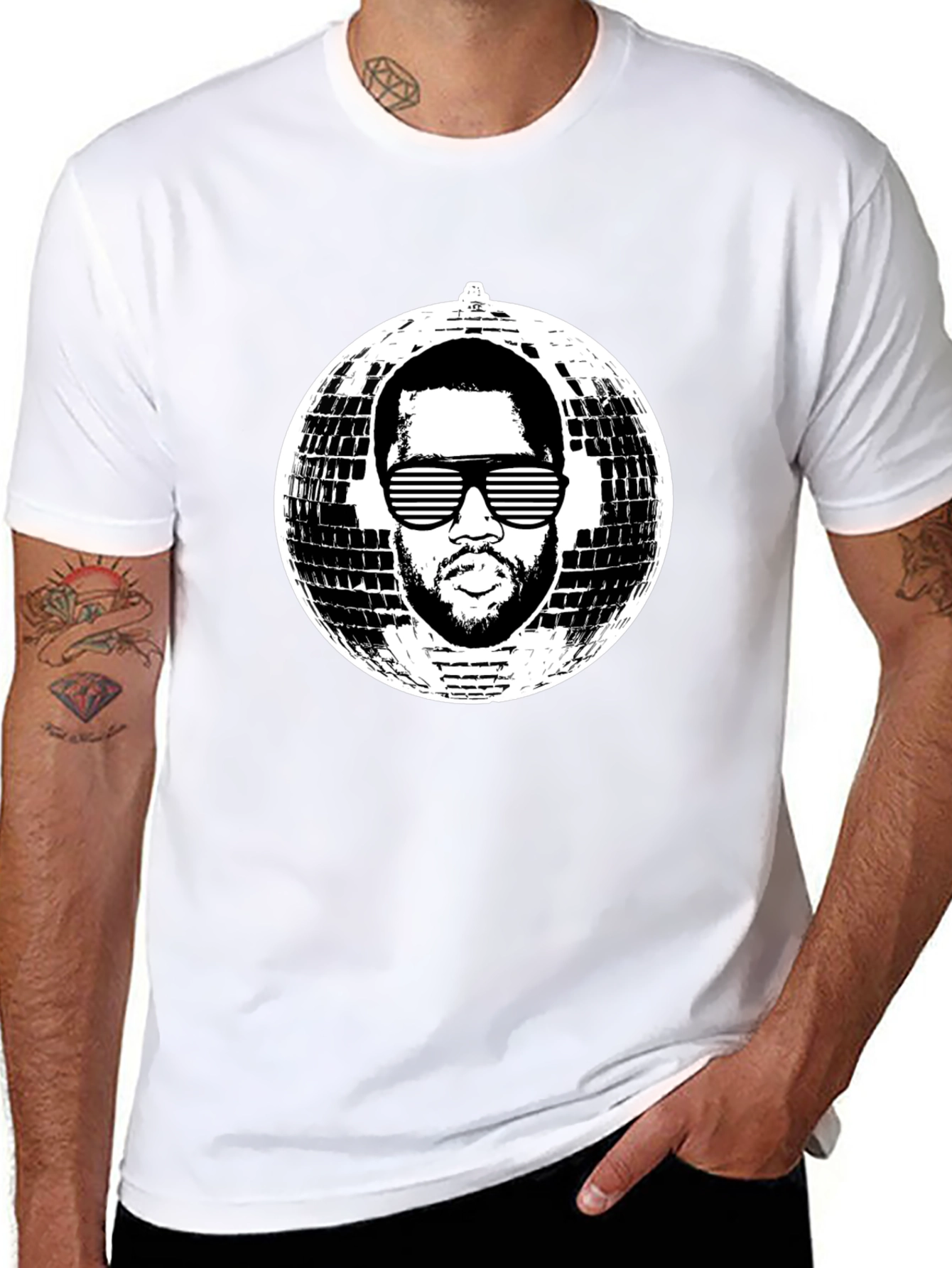 Black Retro Disco Kanye Tee - Black view 8