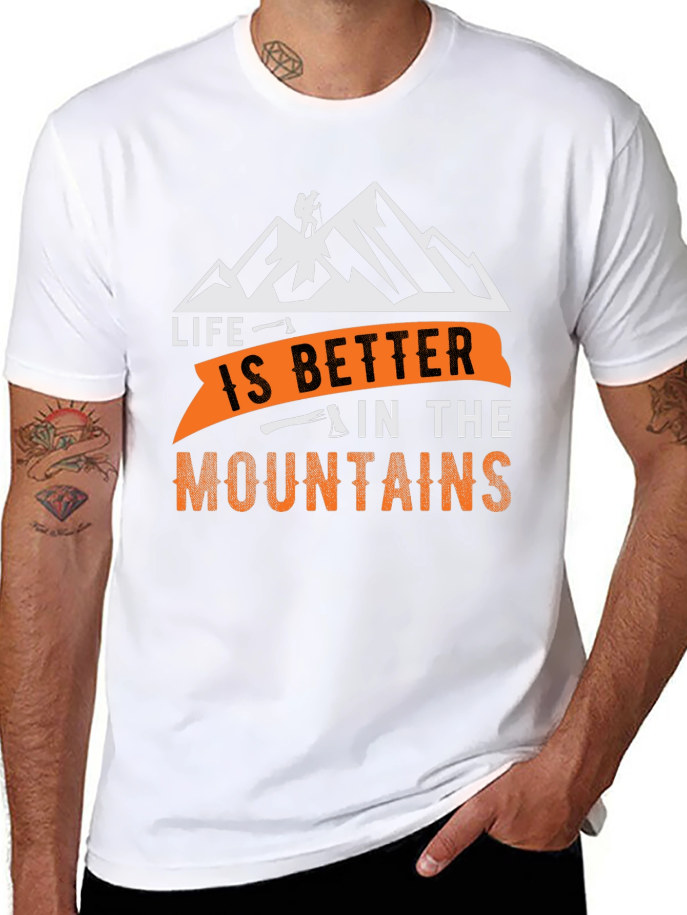 Black Life is Better in the Mountains Black T-Shirt view 8