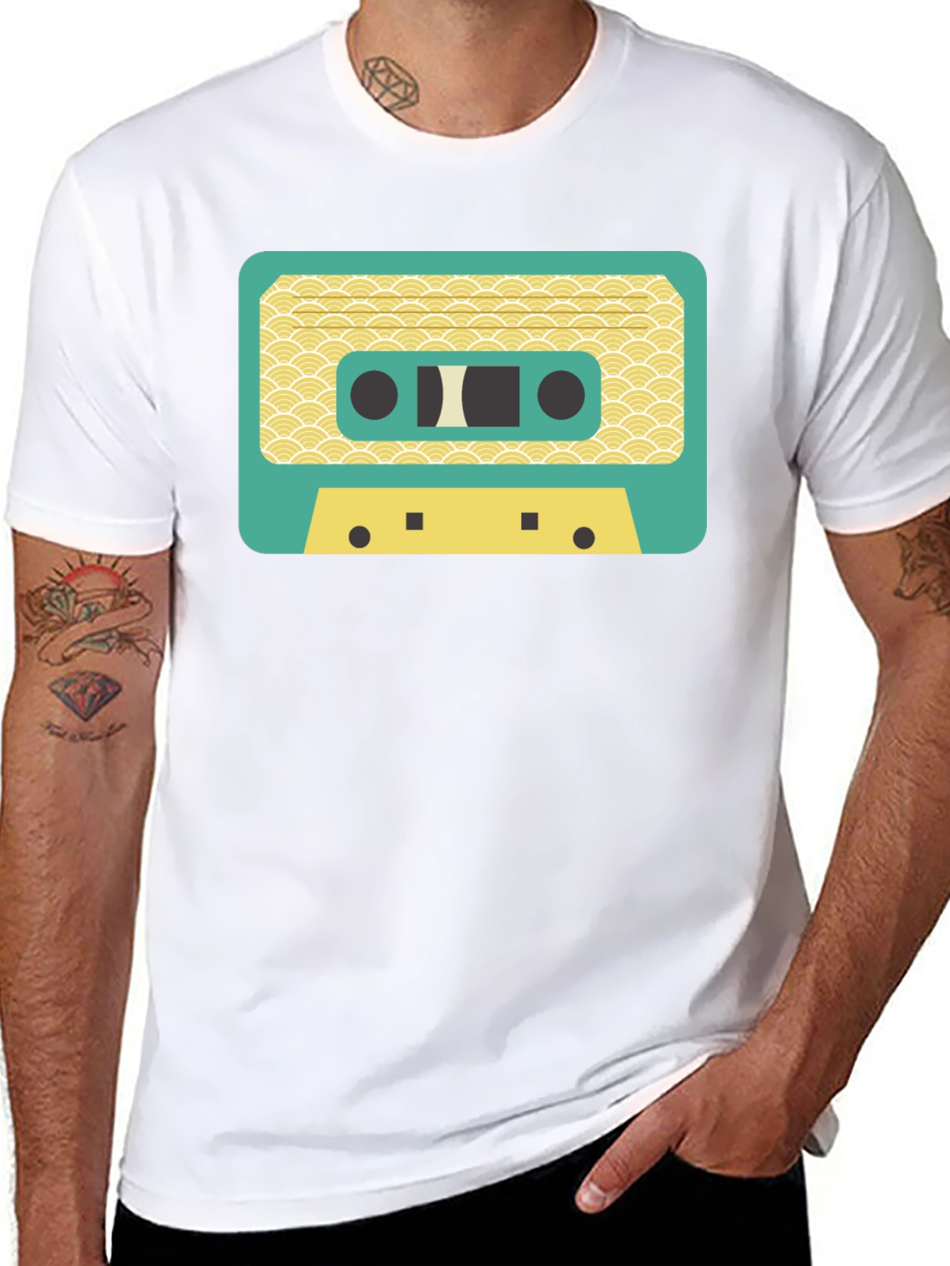 Black Retro Cassette Tape Graphic T-Shirt view 8