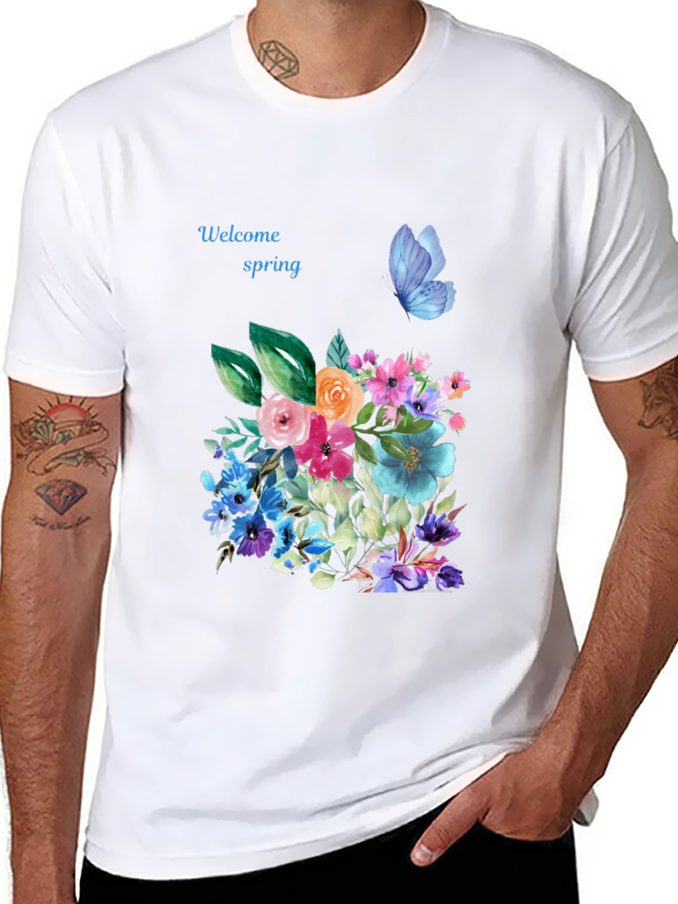 Black Spring Welcome Floral T-Shirt view 8