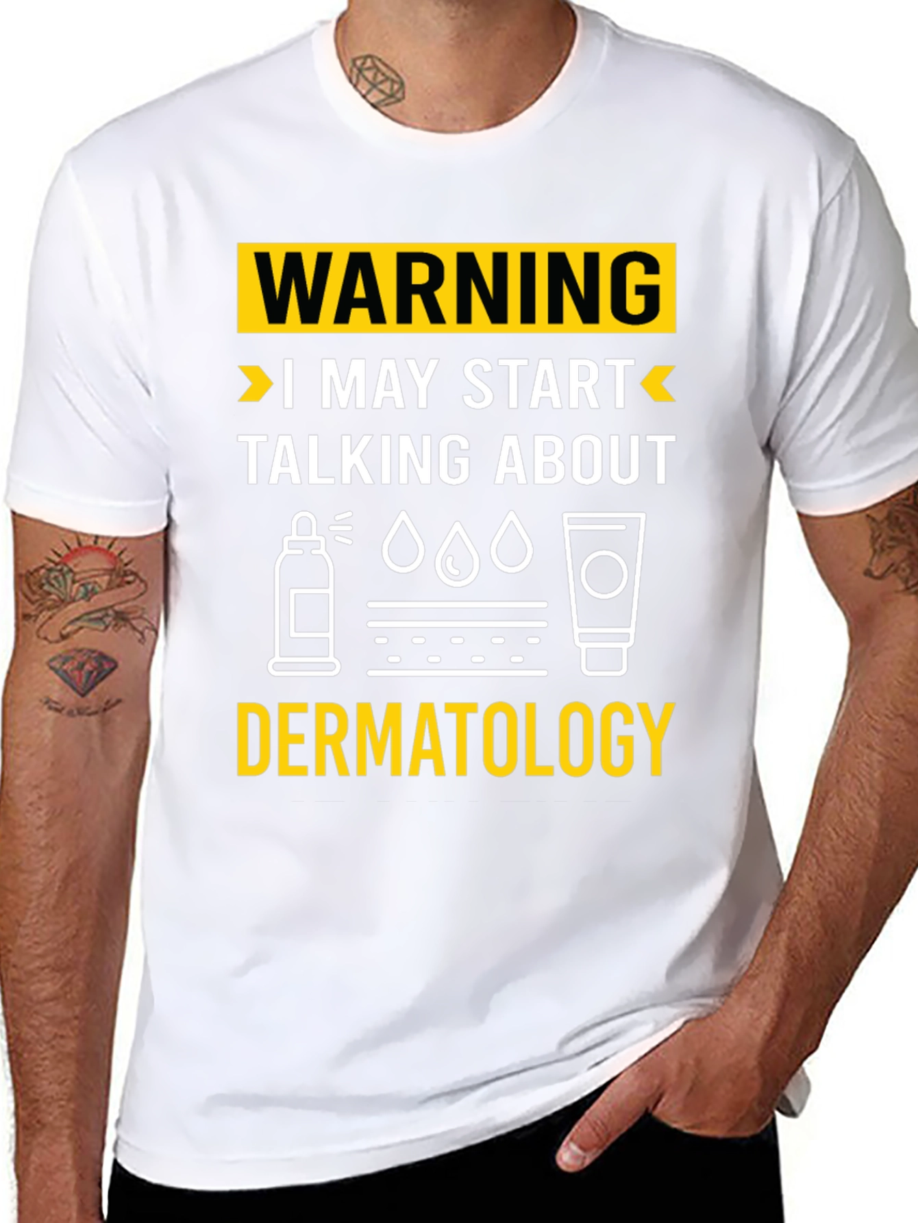 Black Warning Dermatology T-Shirt view 8