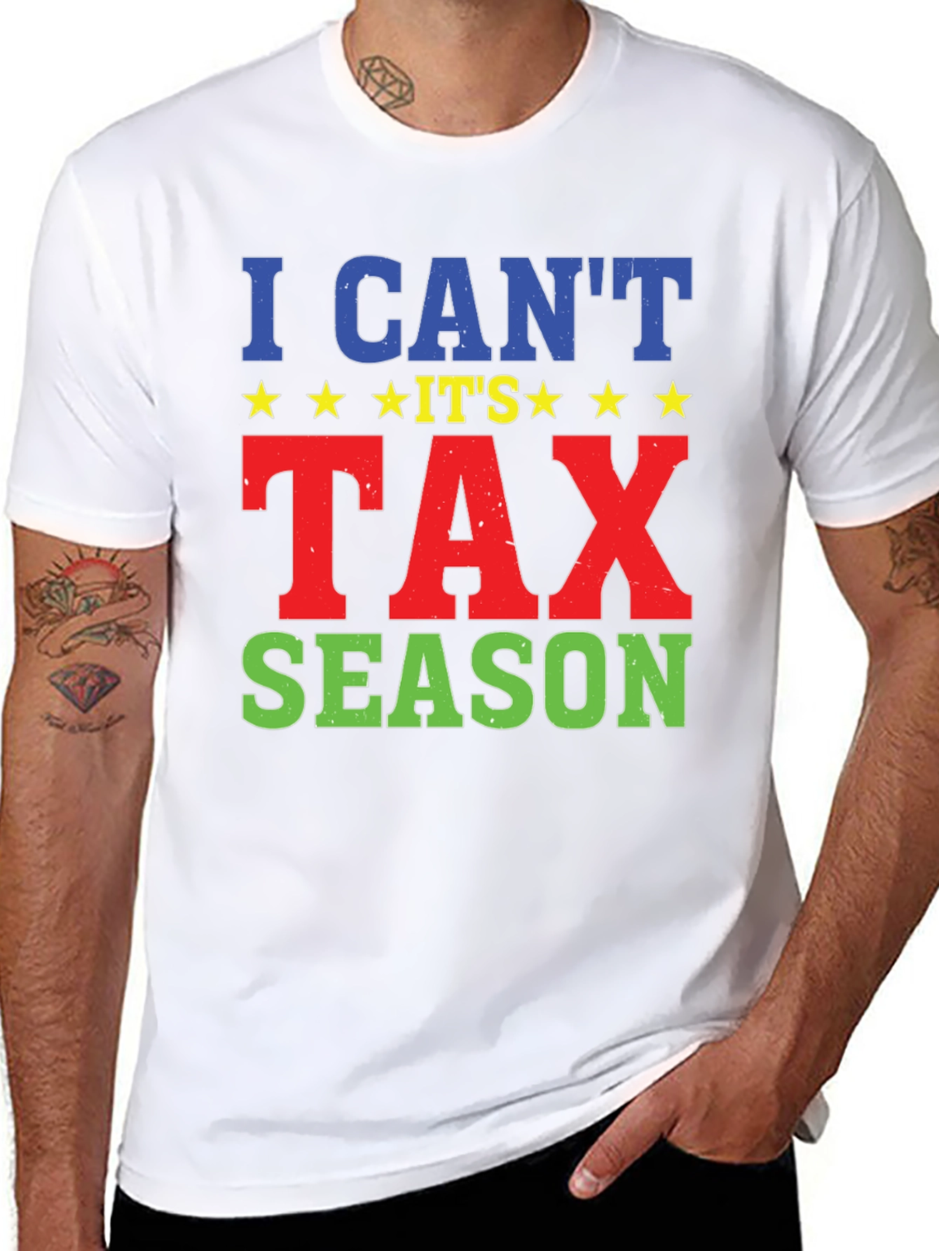 Black Funny I Can't It's Tax Season Graphic Tee view 8