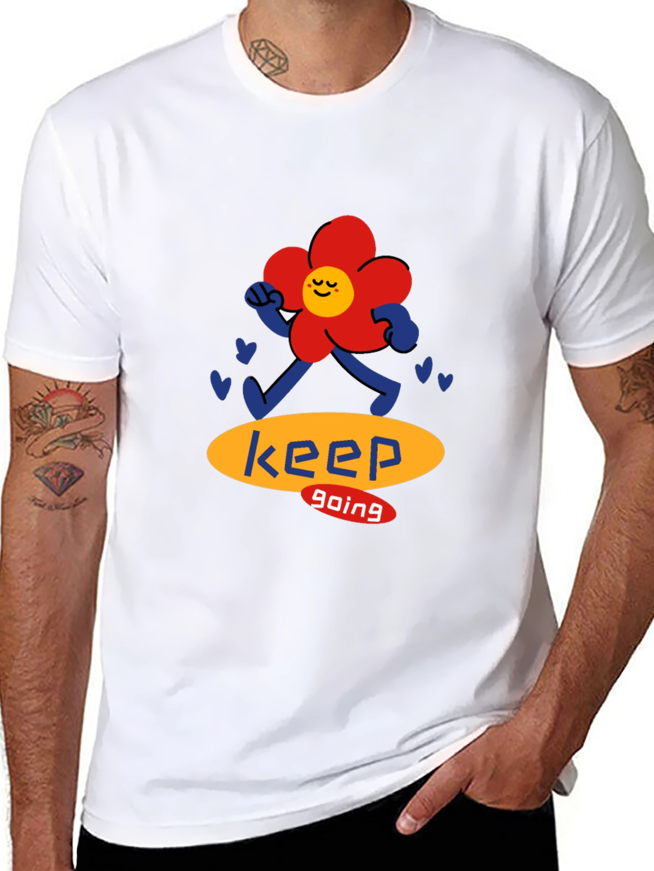 Black Keep Going Flower Graphic Black T-Shirt view 8