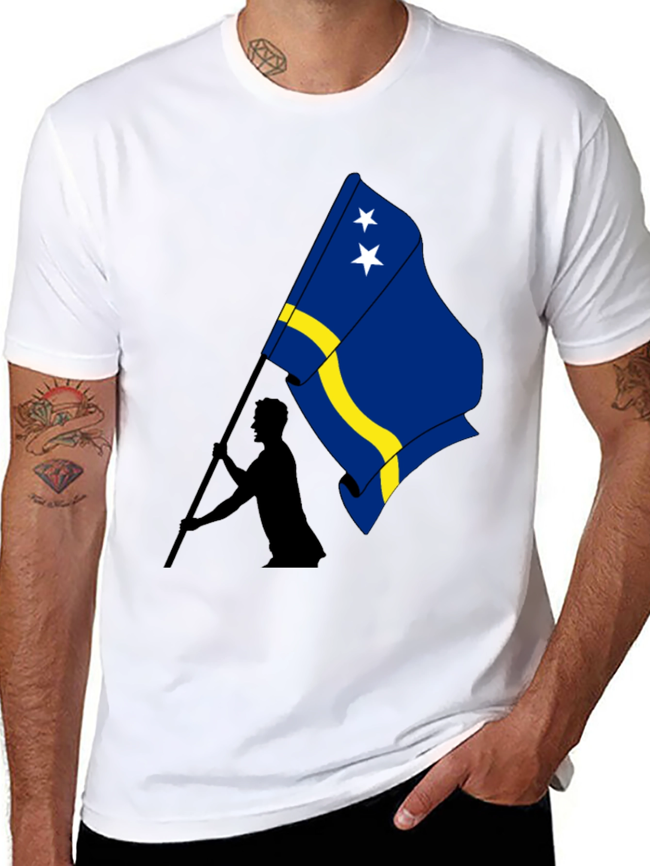 Curaçao Flag Graphic Tee - Black - 8