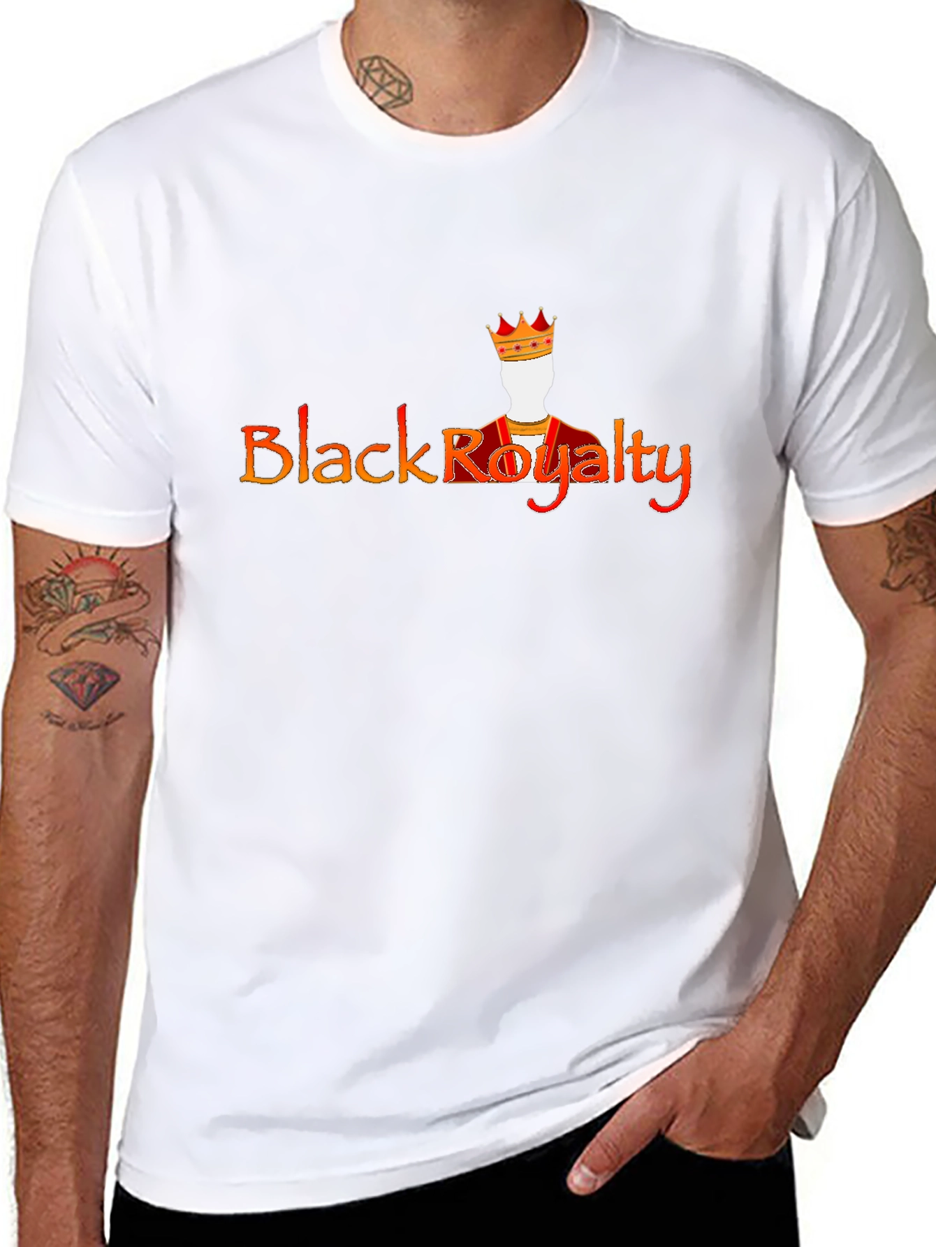 Black Black Royalty Graphic Tee - Statement Shirt view 8