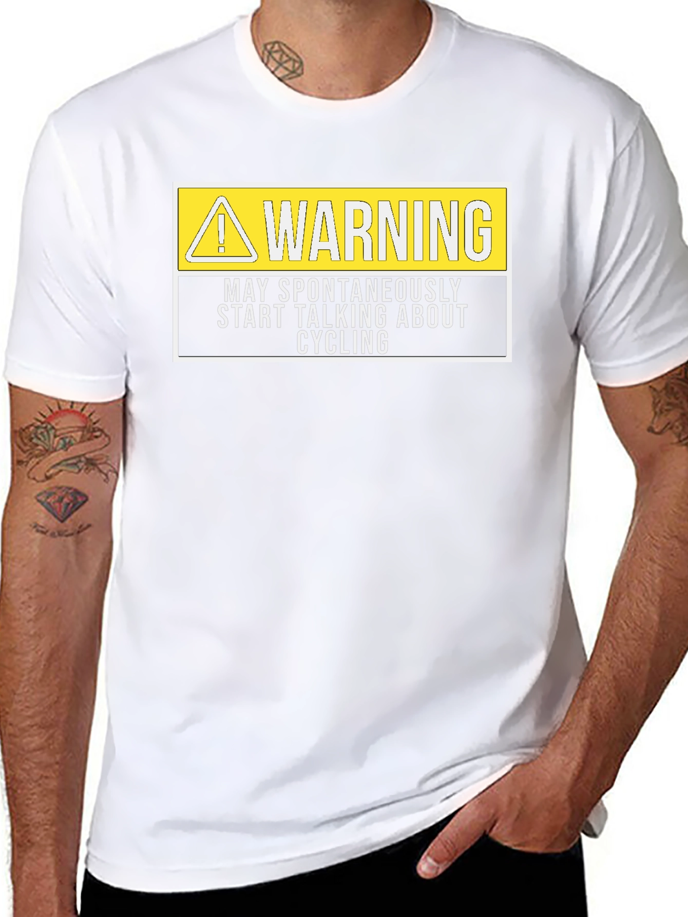 Black Warning May Spontaneously Talk About Cycling T-Shirt view 8
