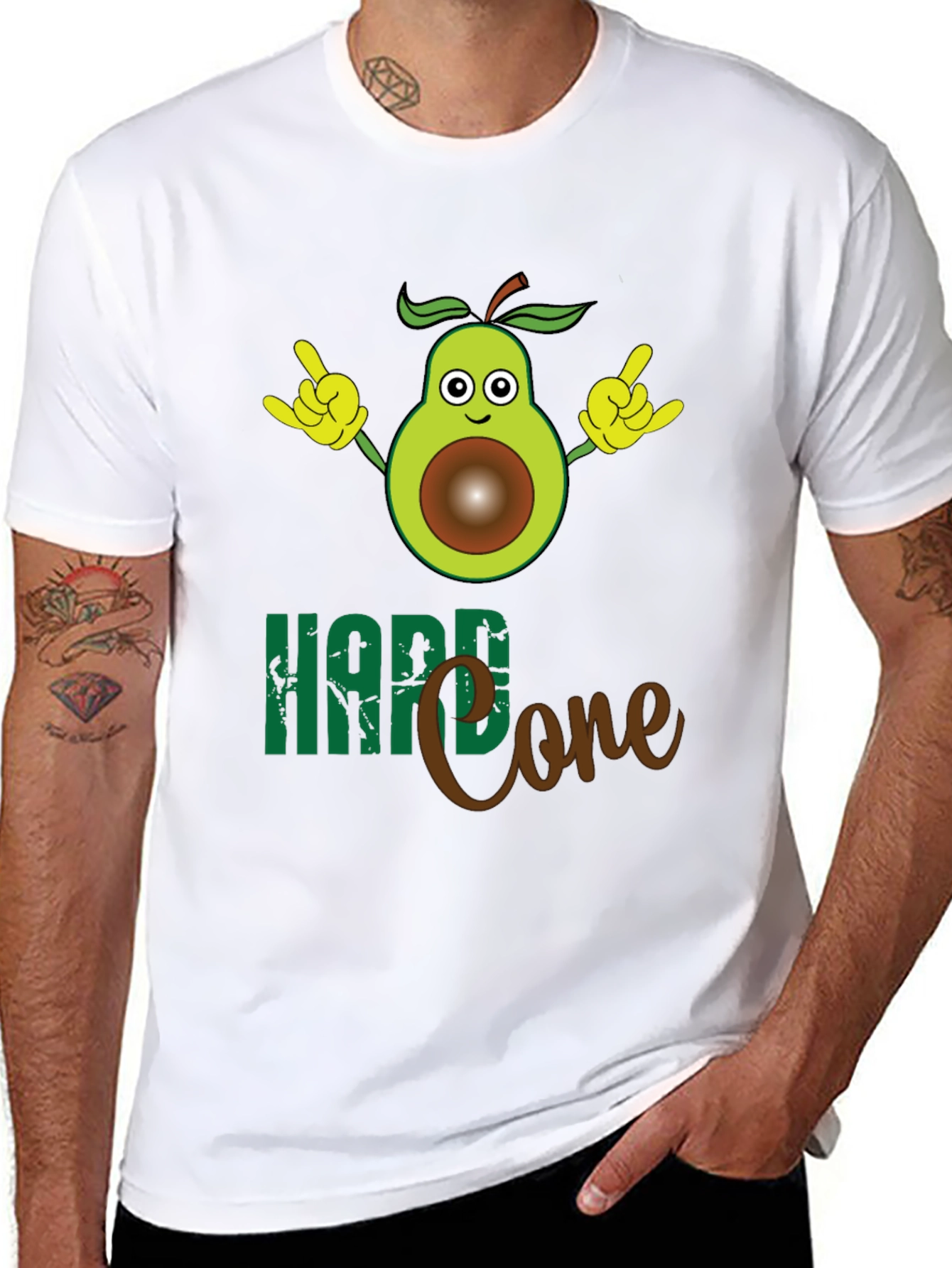 Black Hard Core Avocado T-Shirt view 8