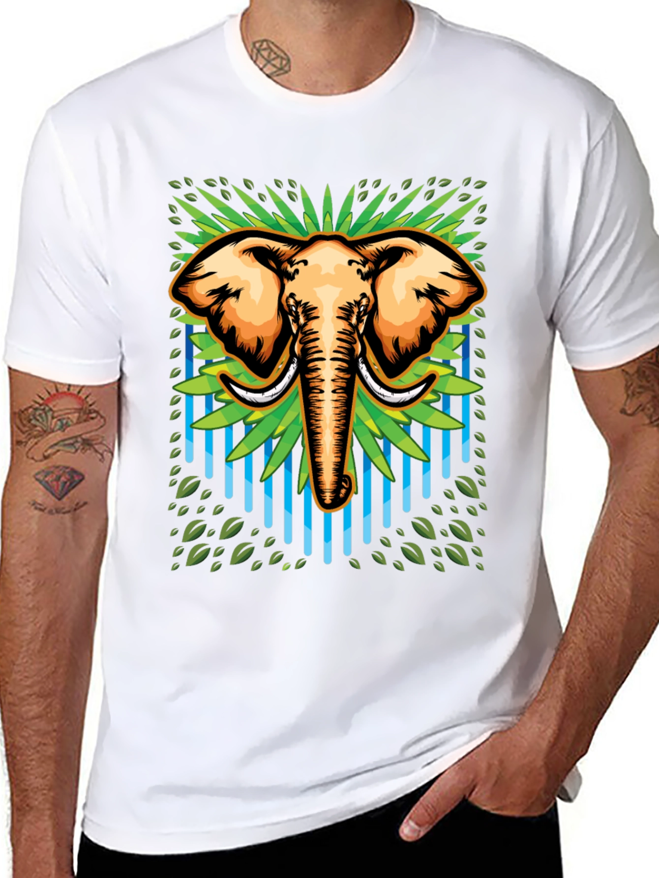 Black Elephant Graphic Tee - Cool Animal Design view 8