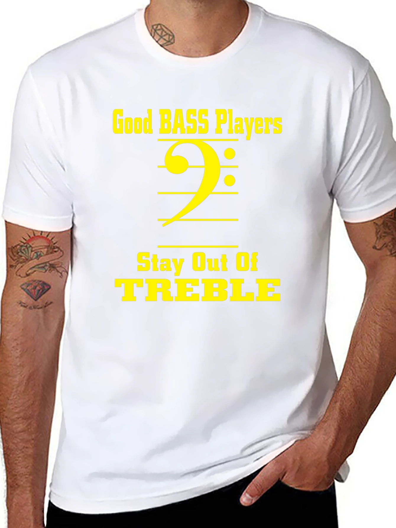 Black Good Bass Players Stay Out of Treble T-Shirt view 8