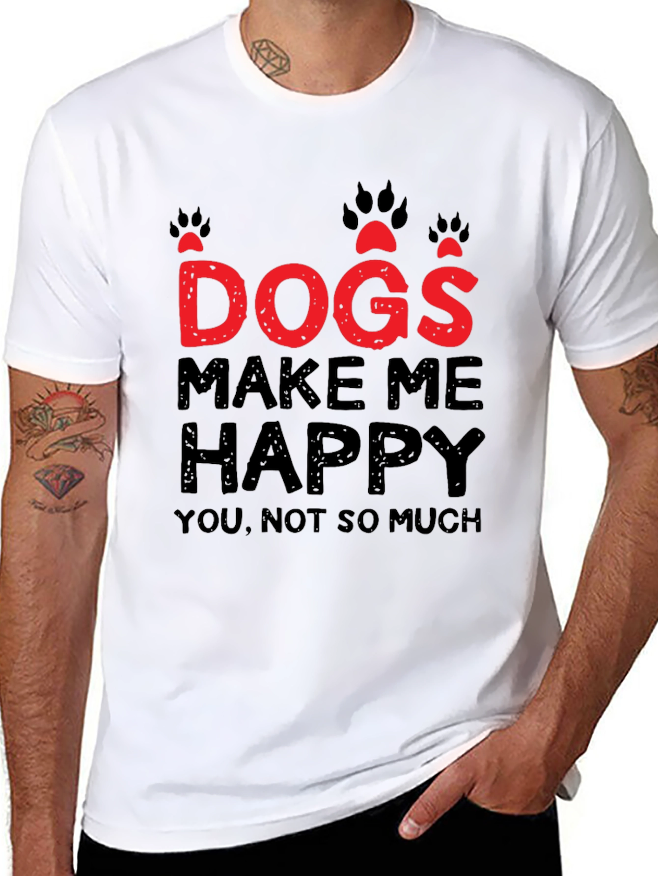 Black Dogs Make Me Happy Graphic T-Shirt view 8