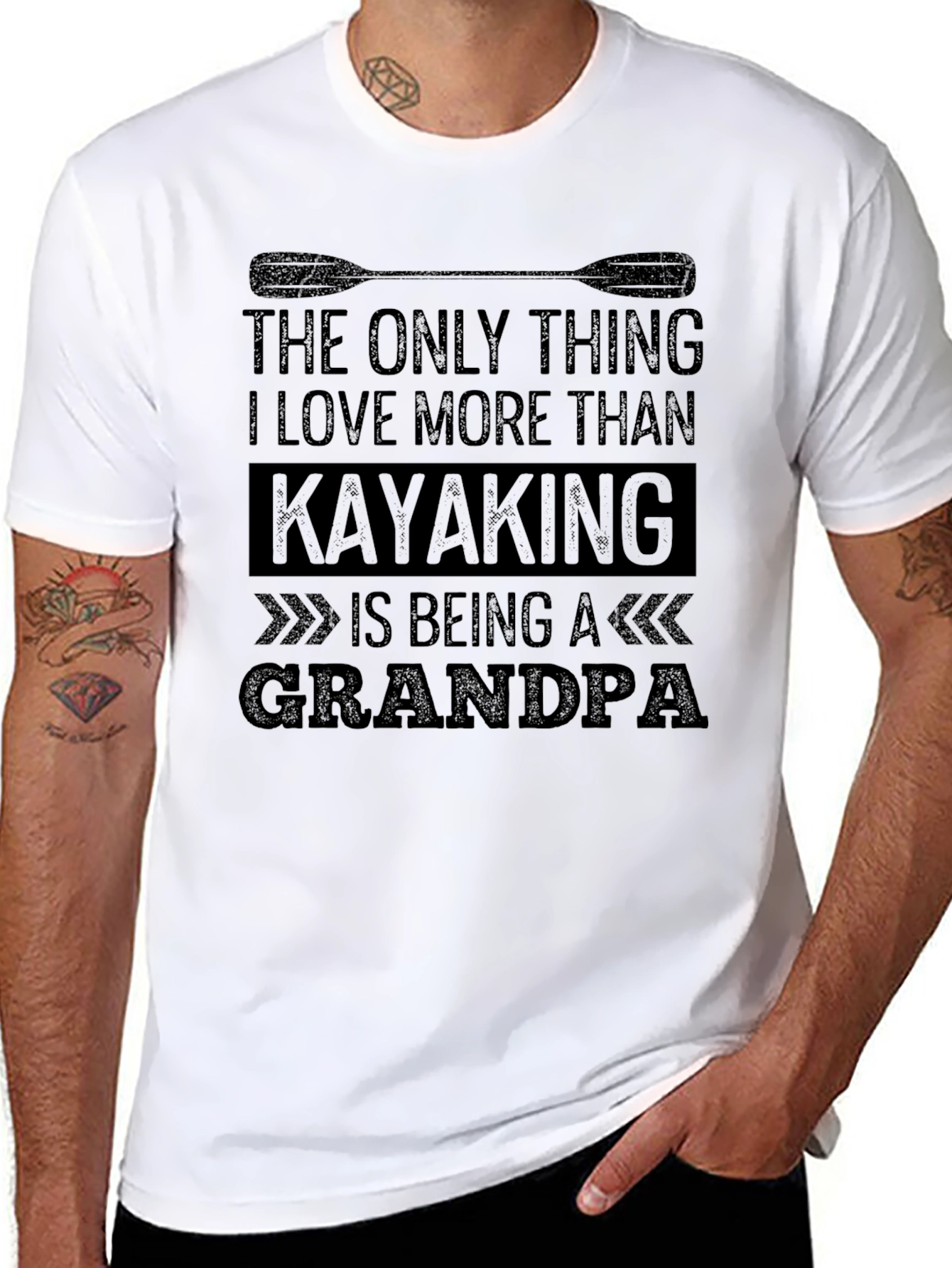 Black Kayaking Grandpa T-Shirt - Perfect Gift! view 8