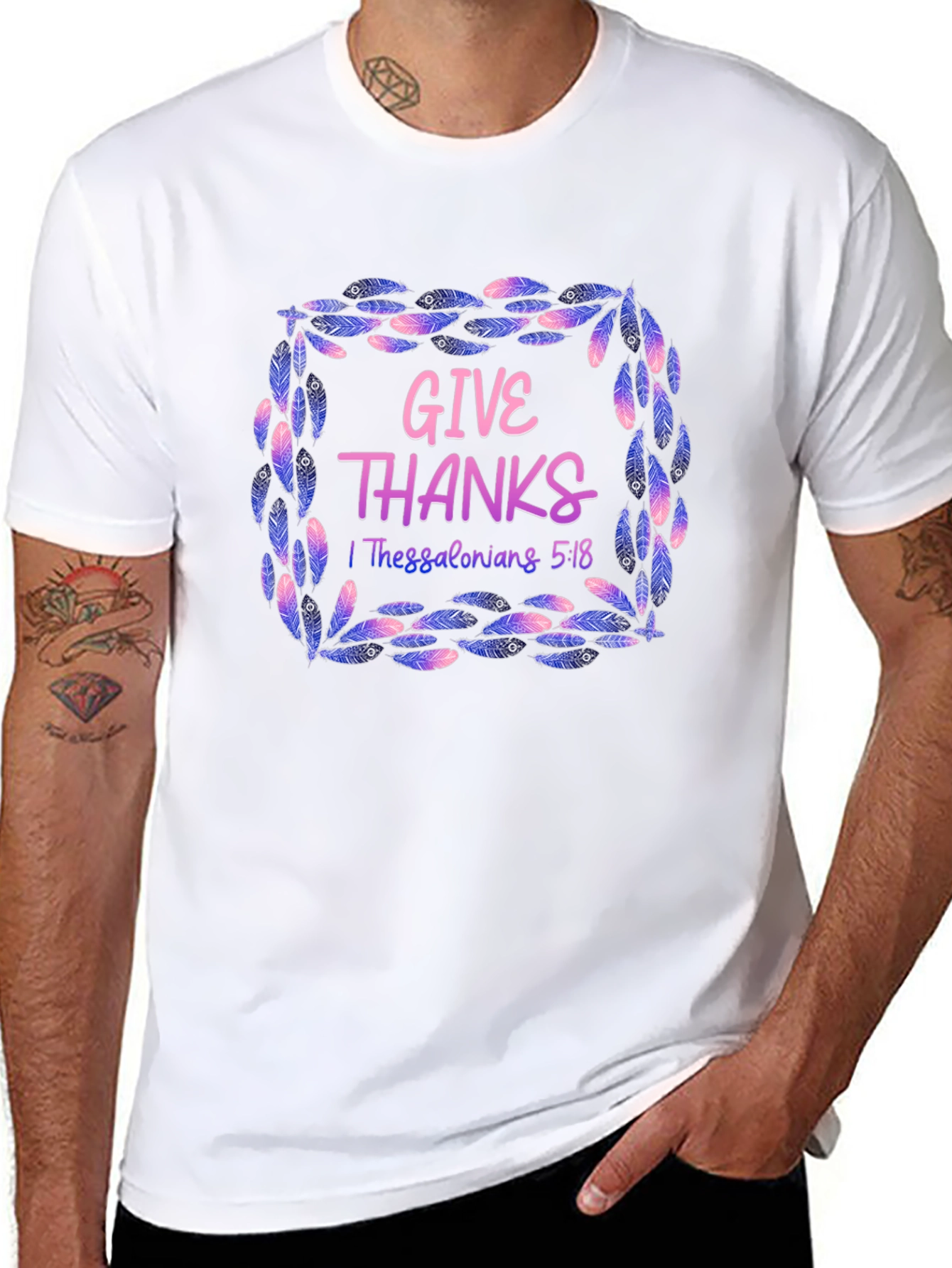 Black Give Thanks Graphic T-Shirt view 8