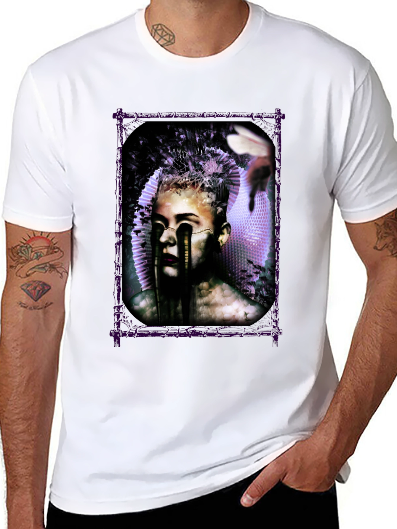 Black Artistic Graphic Print Tee view 8