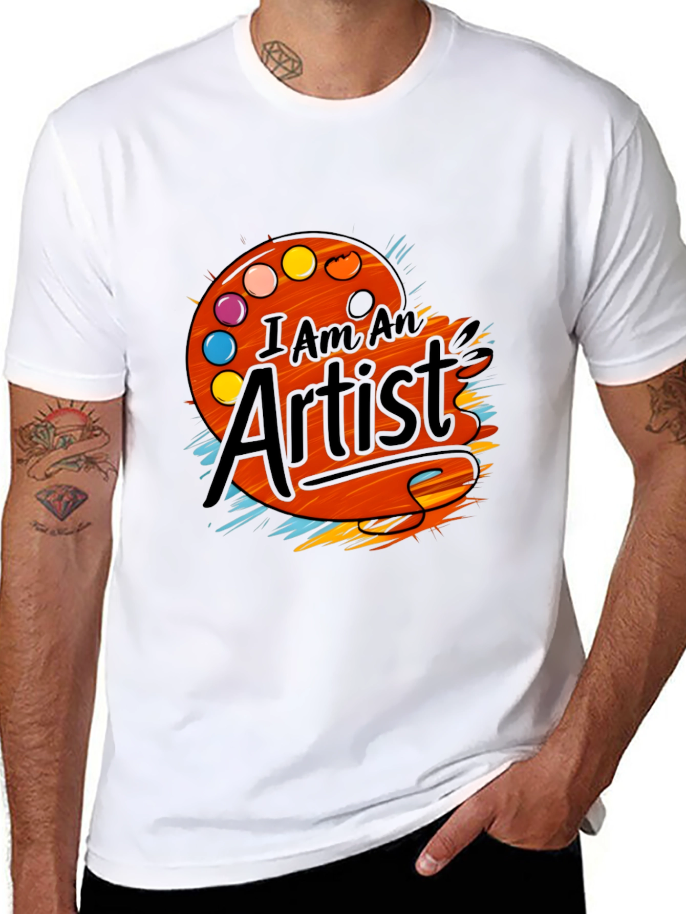 Black I Am An Artist T-Shirt - Painter Palette Graphic Tee view 8