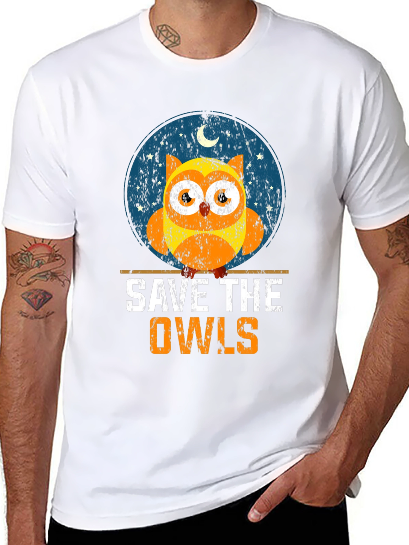 Black Save the Owls T-Shirt: Cute Owl Graphic Tee view 8