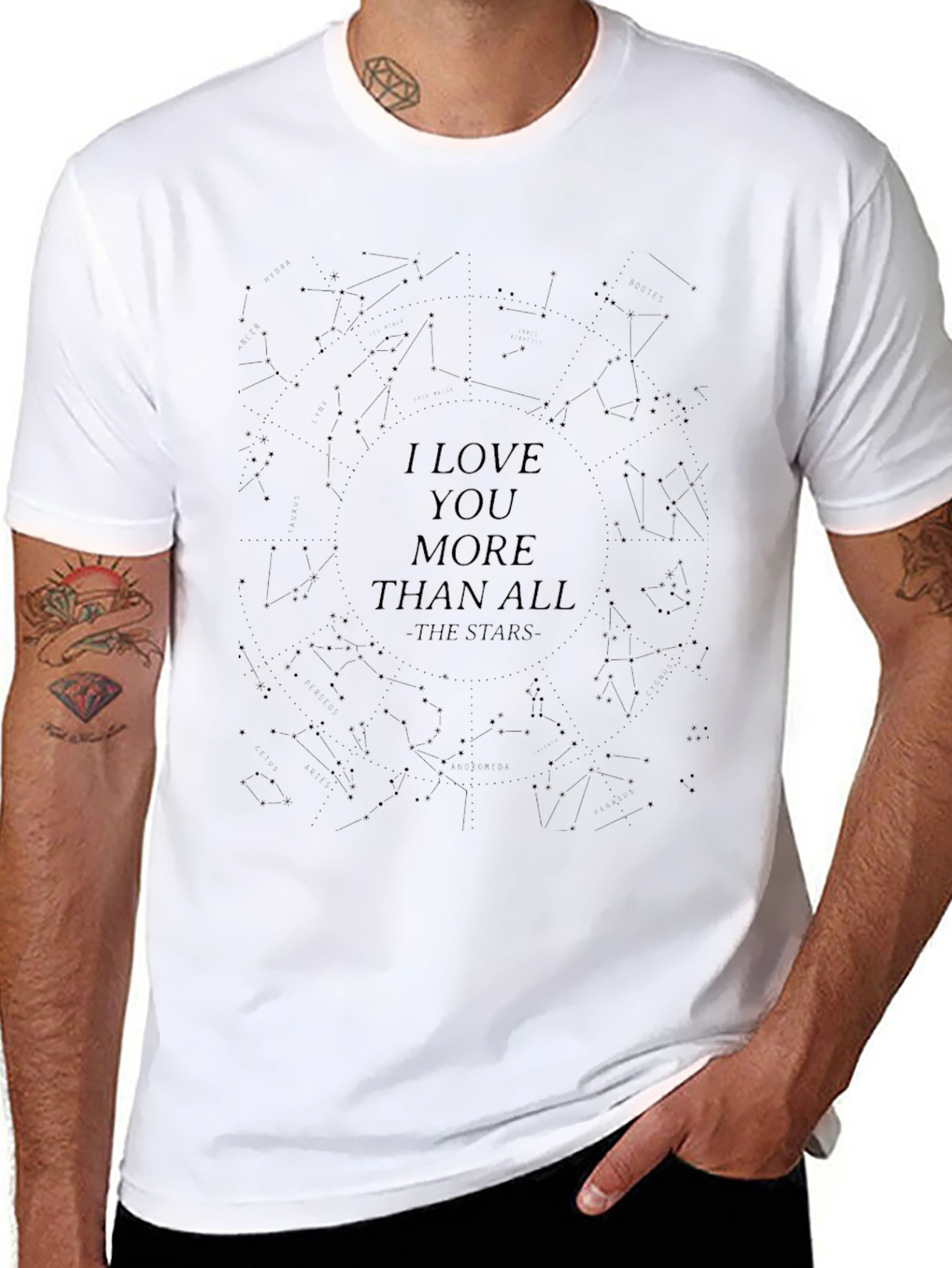 Black I Love You More Than All The Stars Black Tee view 8