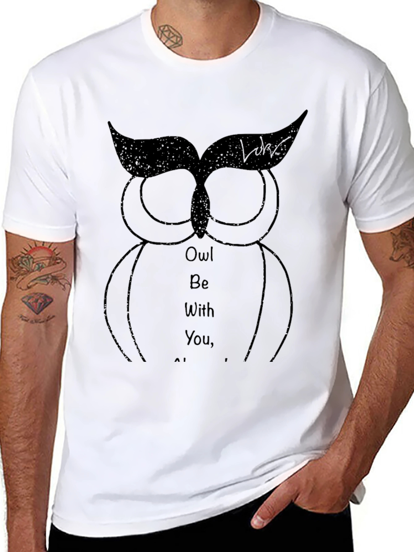 Black Owl Be With You T-Shirt - Unique Design view 8