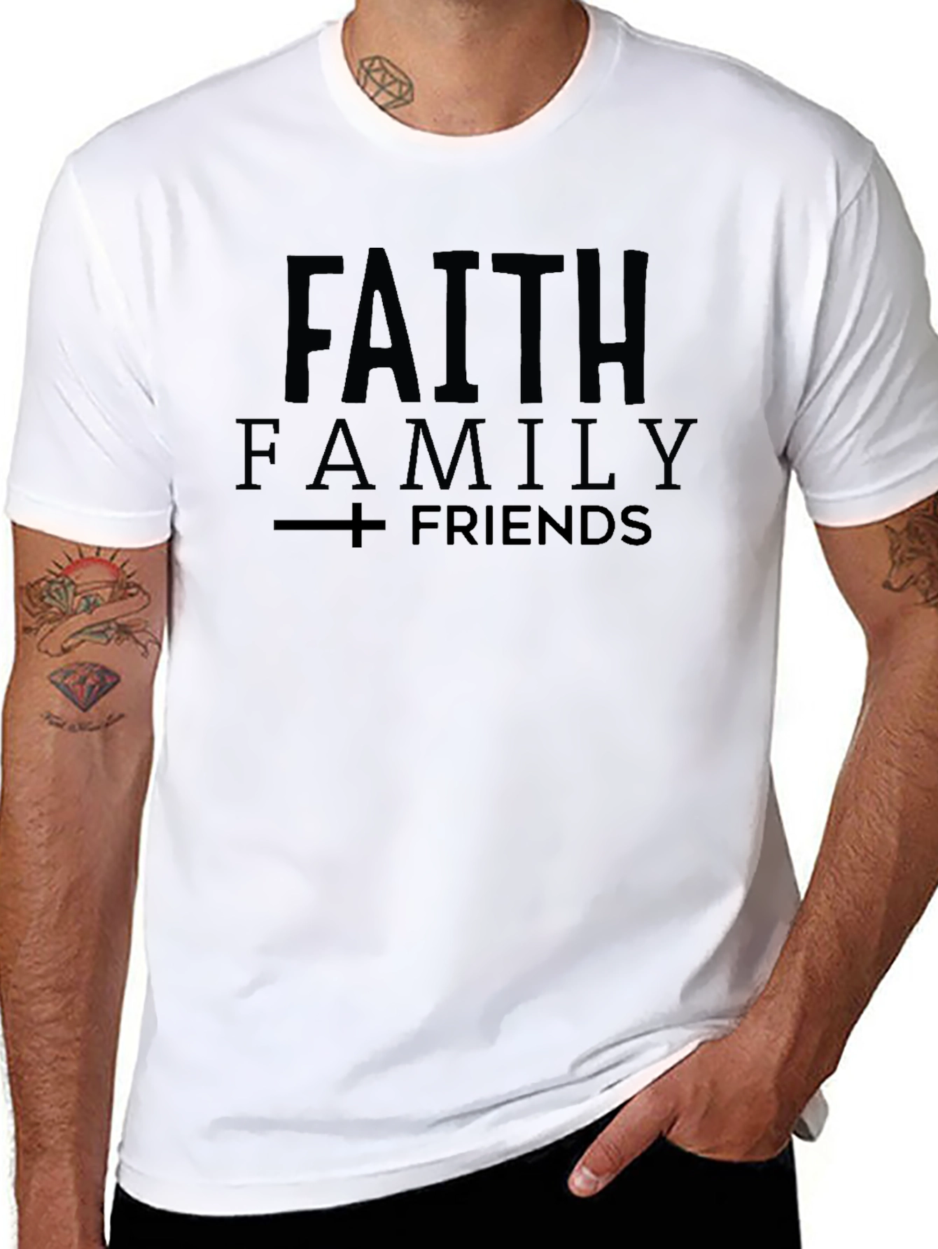 Black Faith Family Friends Graphic Tee - Black T-Shirt view 8