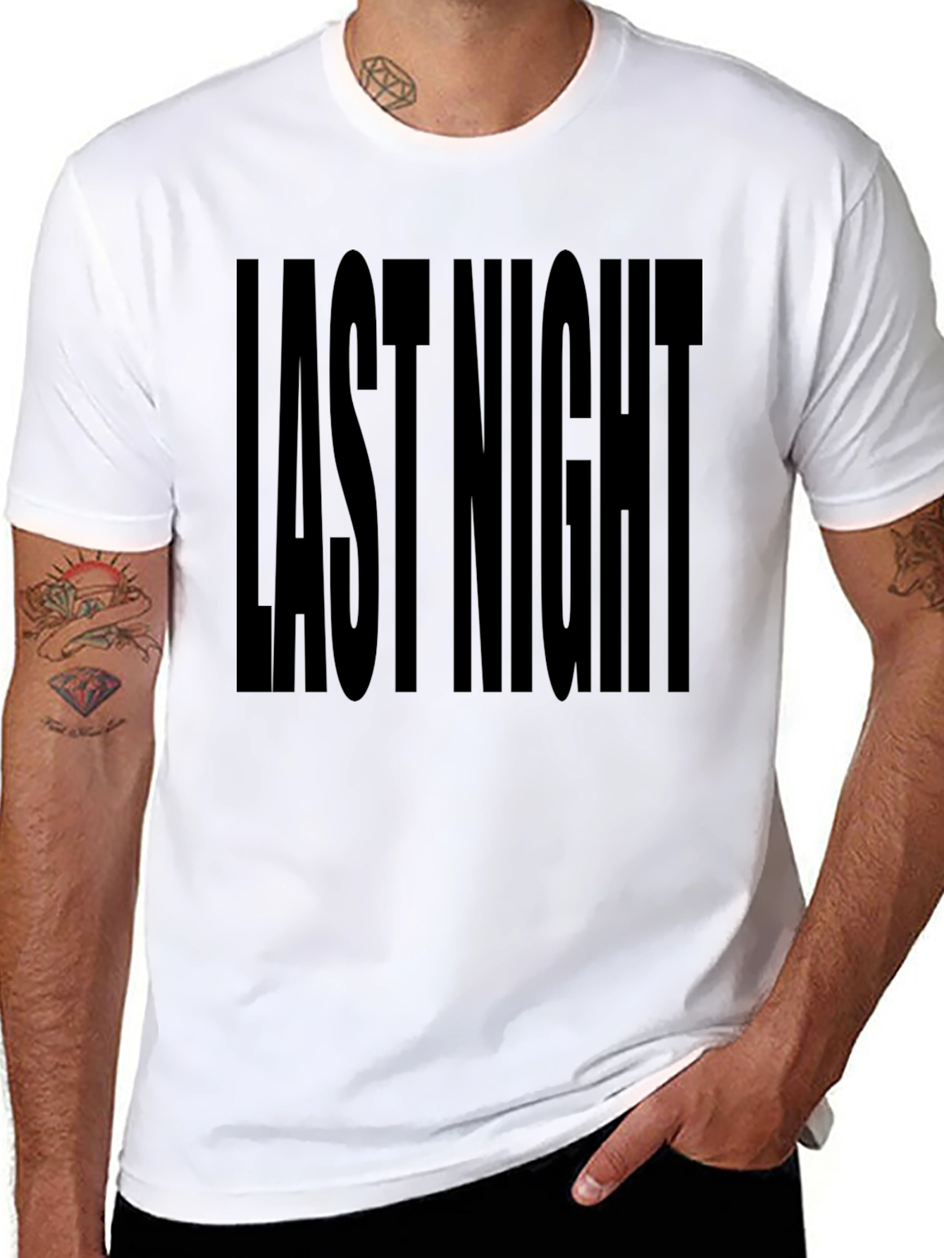 Black Last Night Graphic T-Shirt - Black view 8