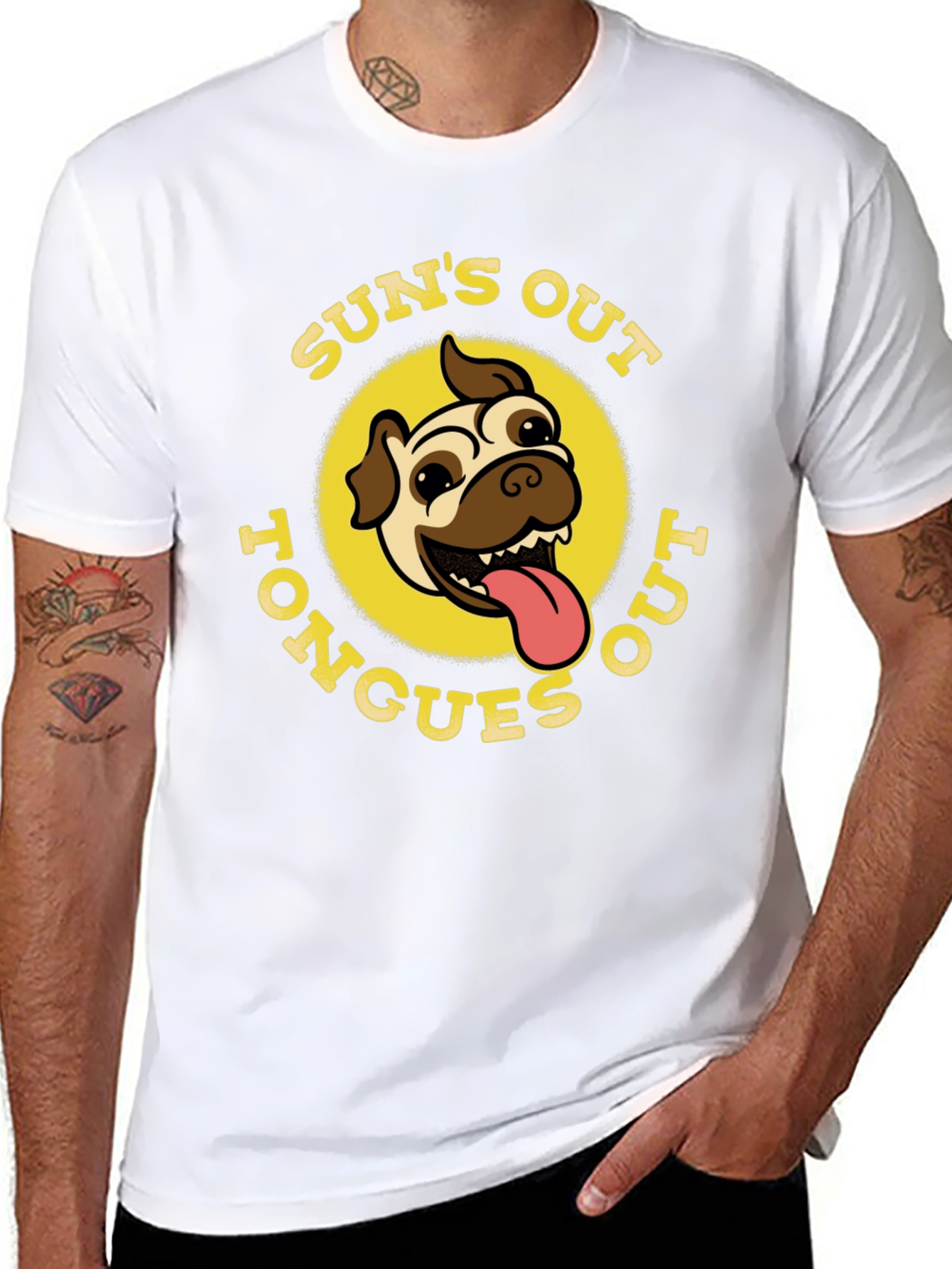 Black Sun's Out Tongues Out Black T-Shirt view 8