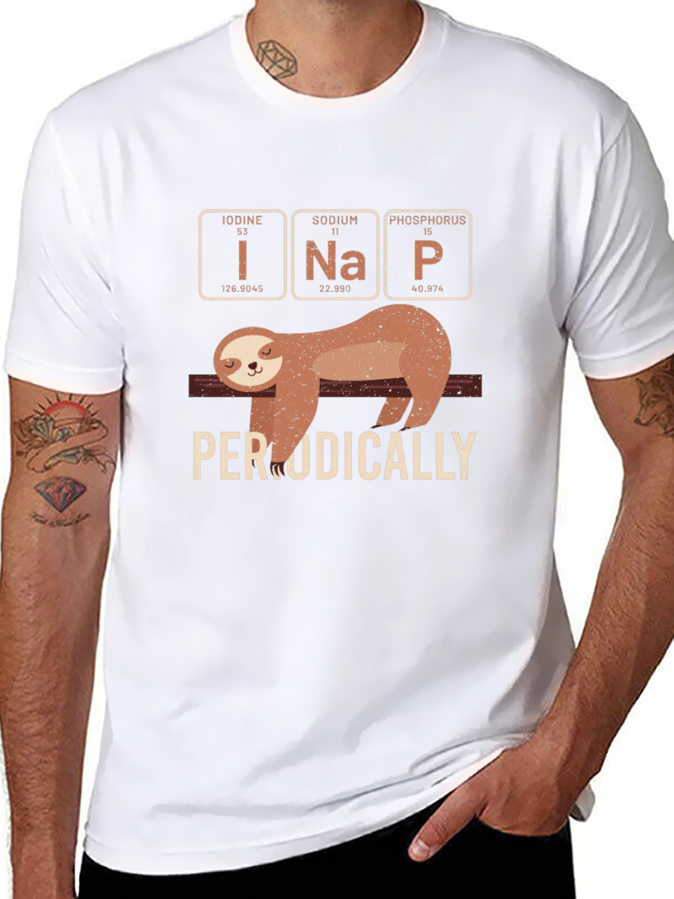 Black Periodically Sloth T-Shirt view 8