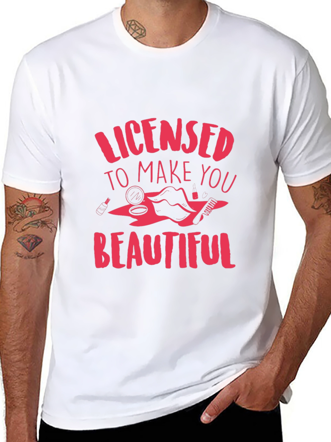 Black Licensed to Make You Beautiful T-Shirt view 8