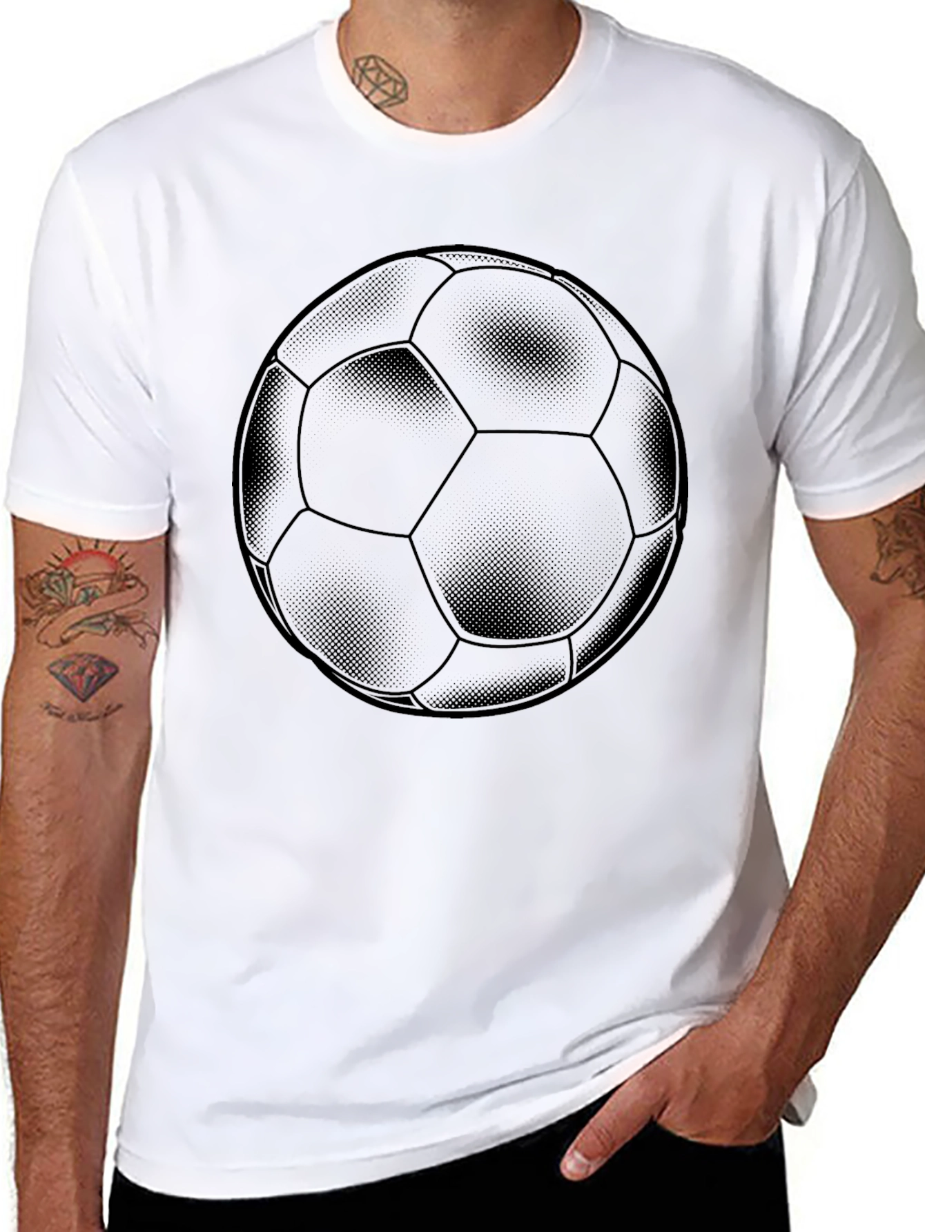 Black Soccer Ball Graphic T-Shirt - Black view 8