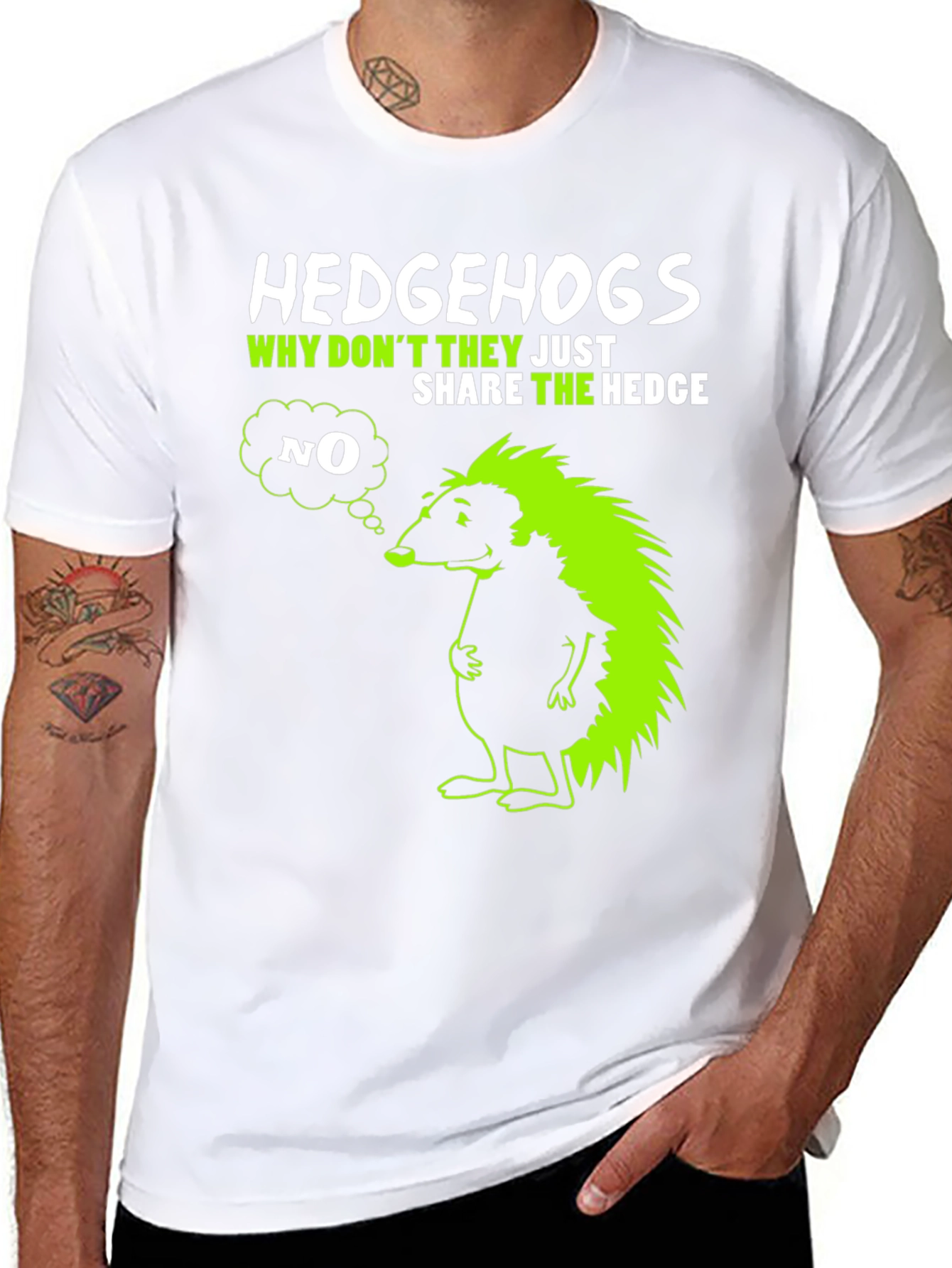 Black Hedgehog Graphic T-Shirt - Why Don't They Share? view 8