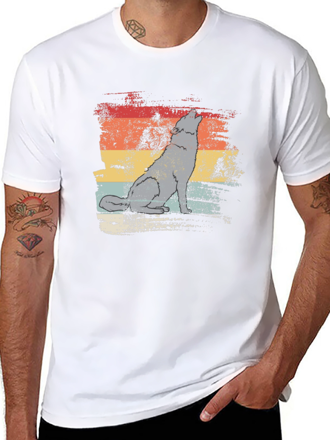 Vintage Wolf Graphic T-Shirt - Retro Style - 8