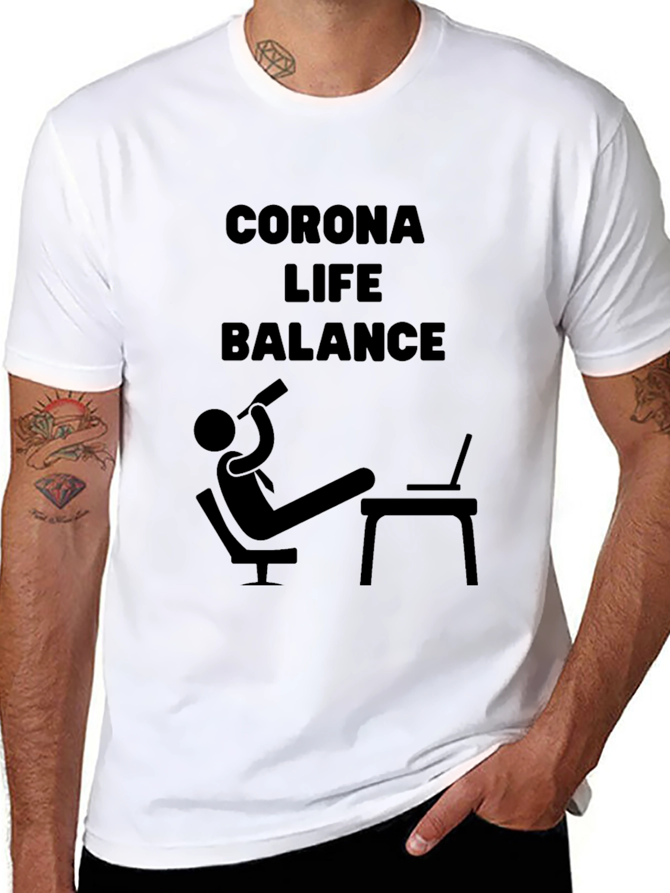Black Corona Life Balance T-Shirt view 8