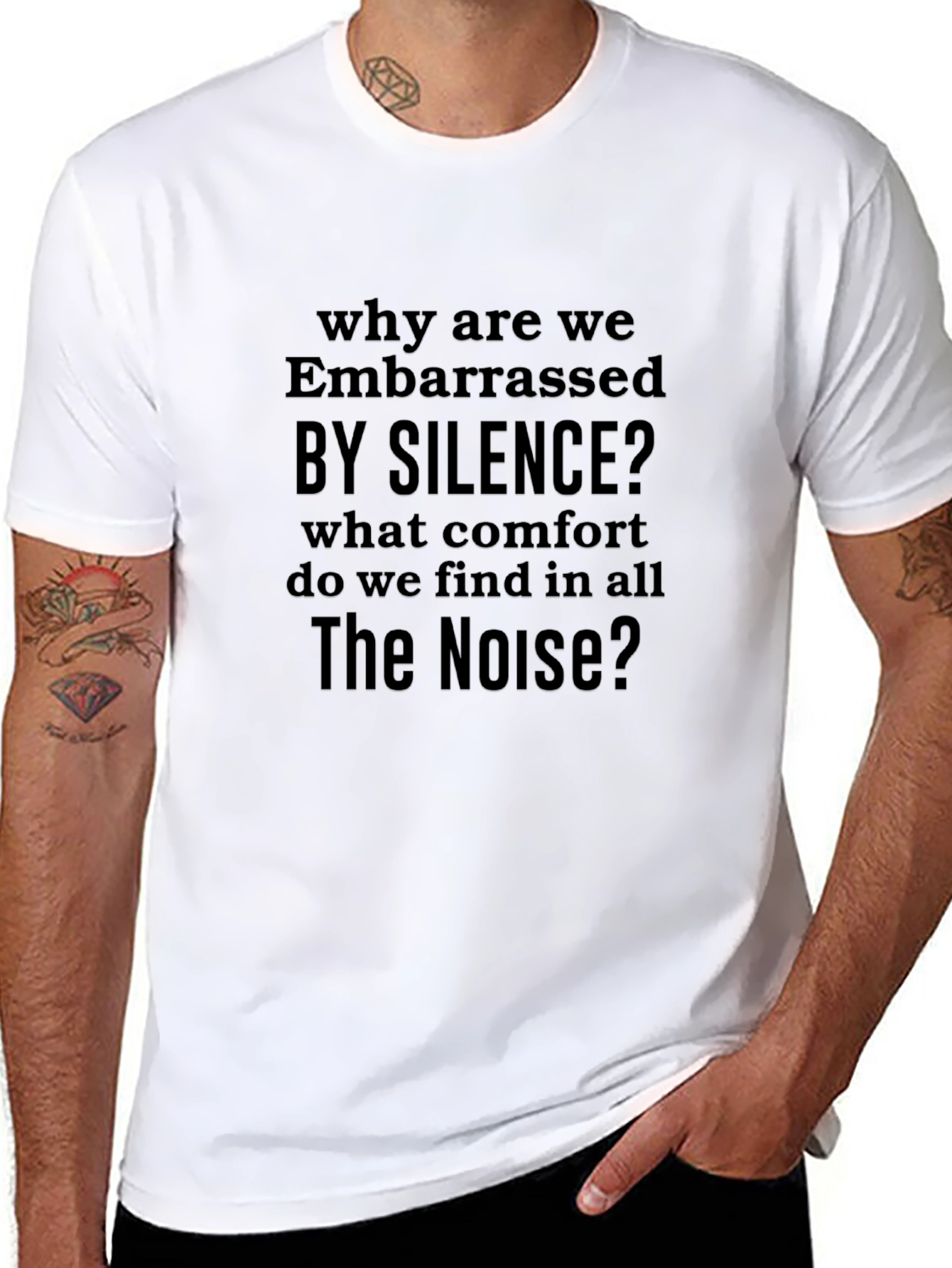 Black Embarrassed By Silence Graphic T-Shirt view 8