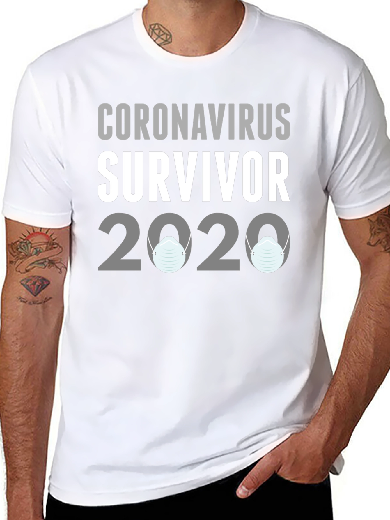 Black Coronavirus Survivor 2020 T-Shirt view 8