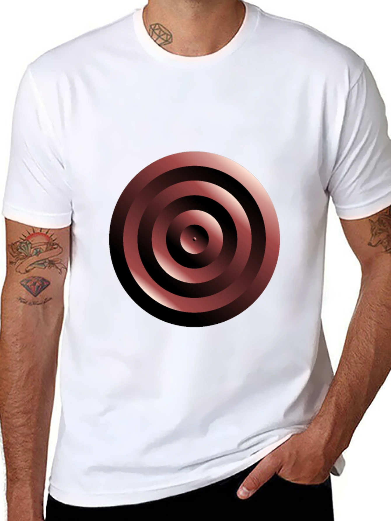Black Target Graphic Tee - Modern Geometric Design view 8