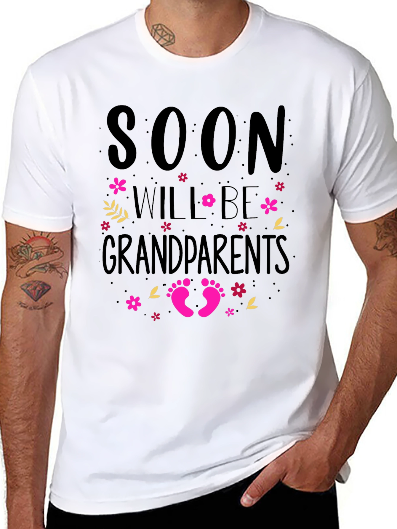 Black Soon to be Grandparents T-Shirt view 8