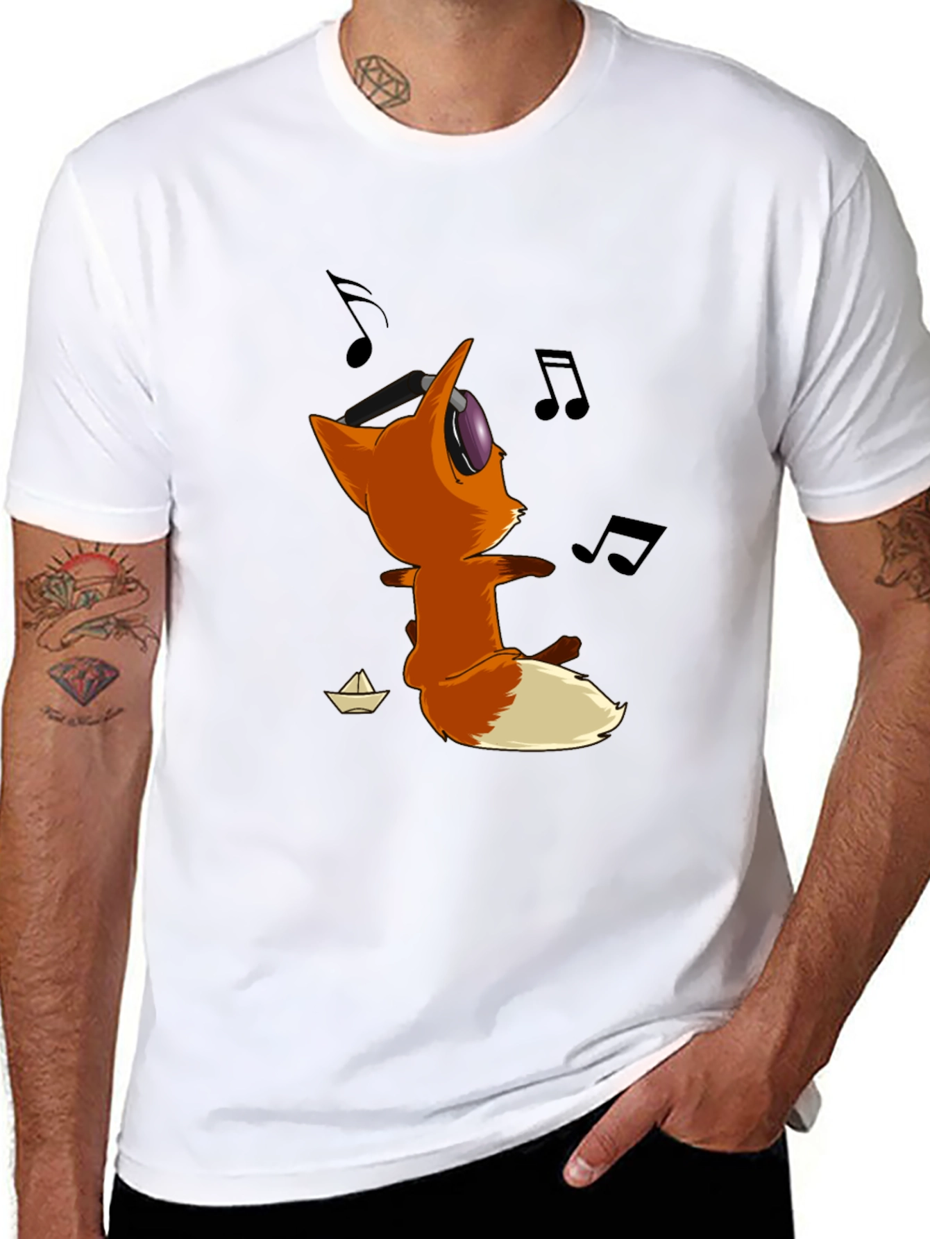 Black Cartoon Fox T-Shirt - Fun & Stylish Tee view 8