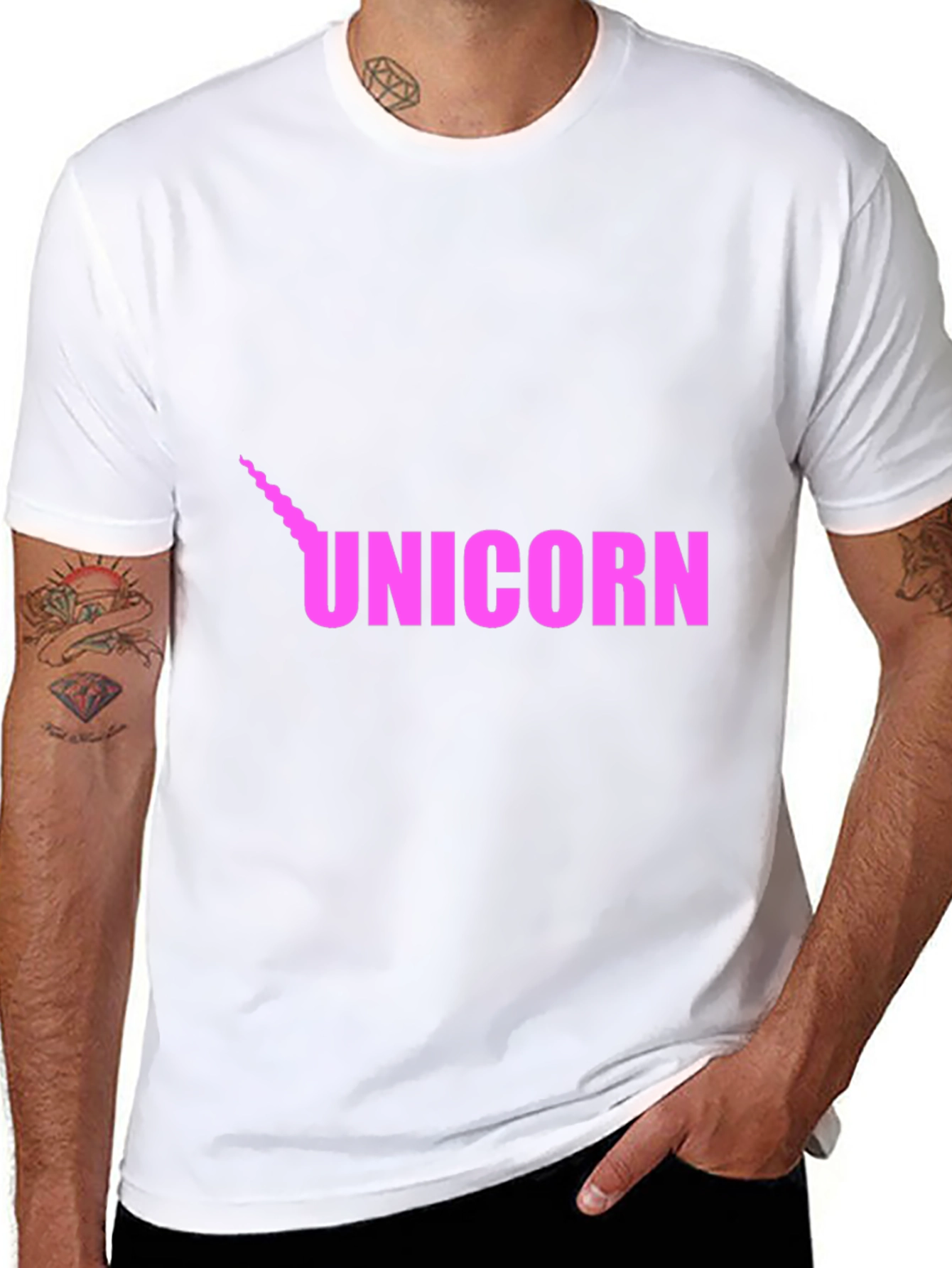 Black Unicorn Graphic Tee - Pink on Black view 8