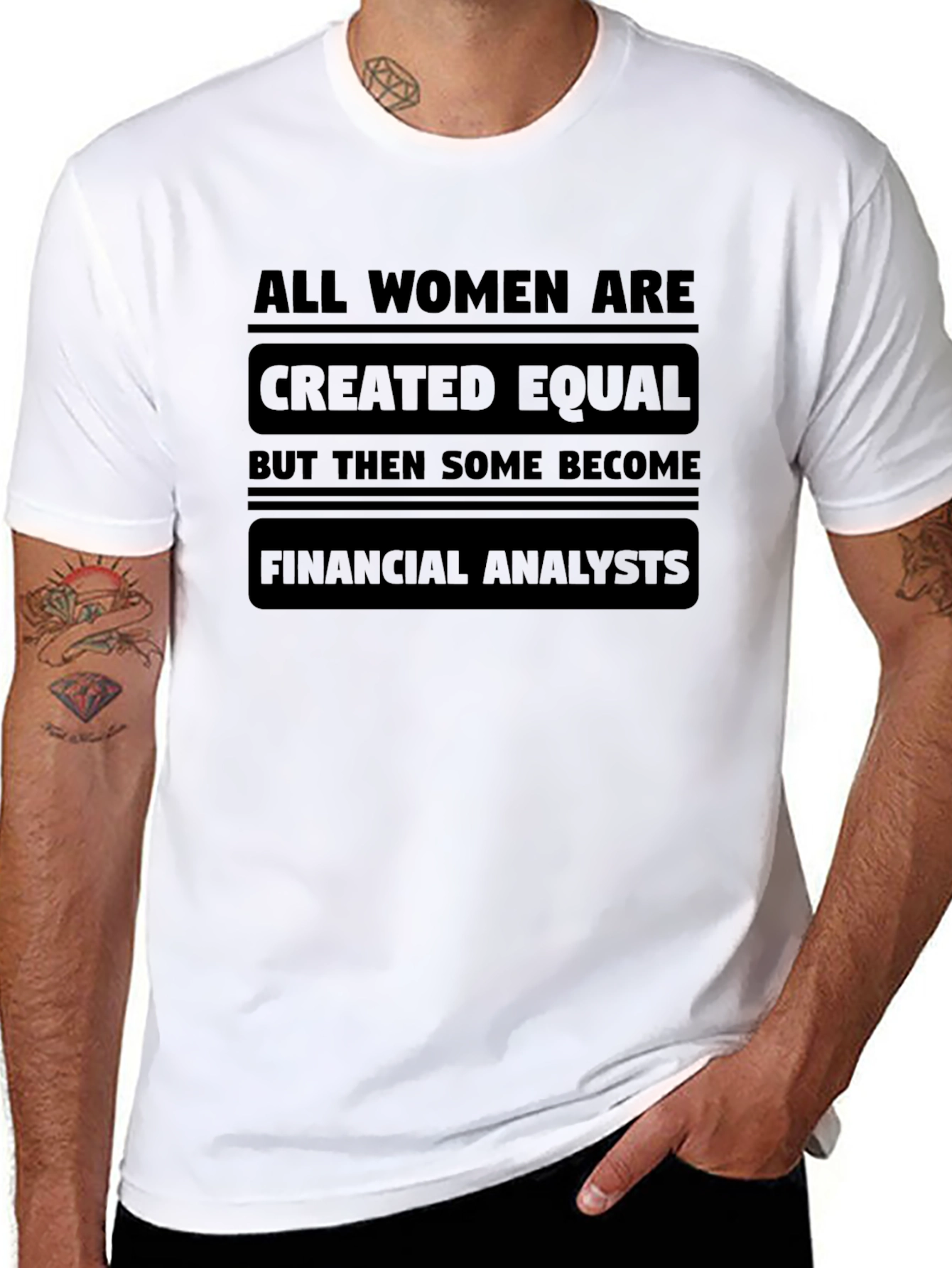 Black Financial Analyst Women's Graphic Tee - Black view 8
