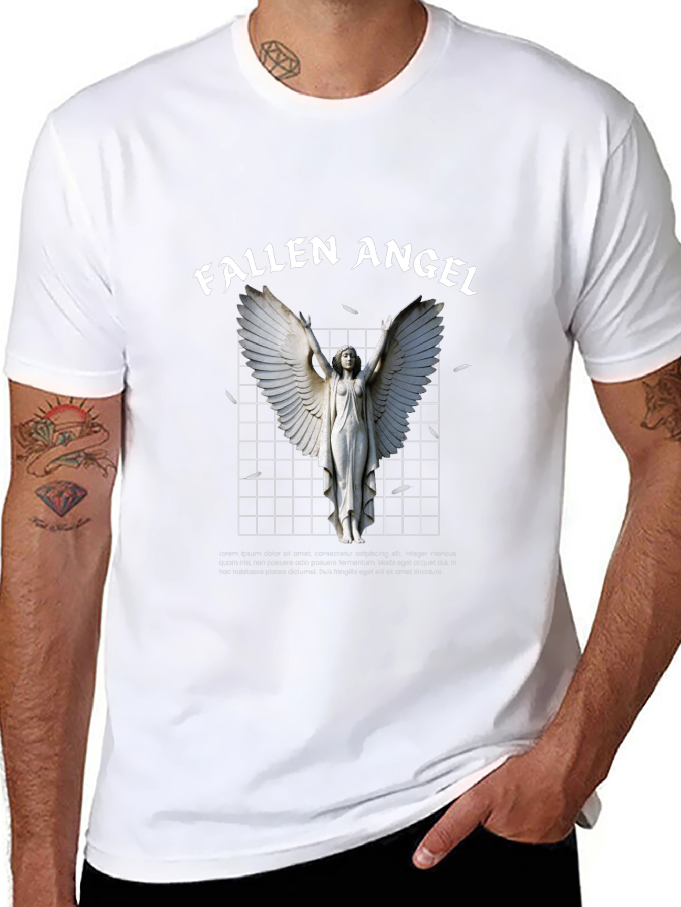 Black Fallen Angel Graphic T-Shirt view 8