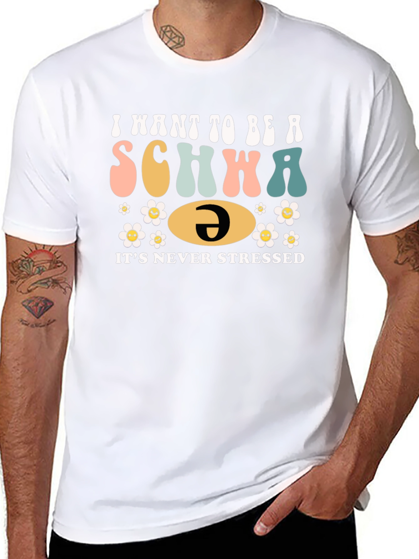 Black I Want to Be a Schwa Funny T-Shirt view 8