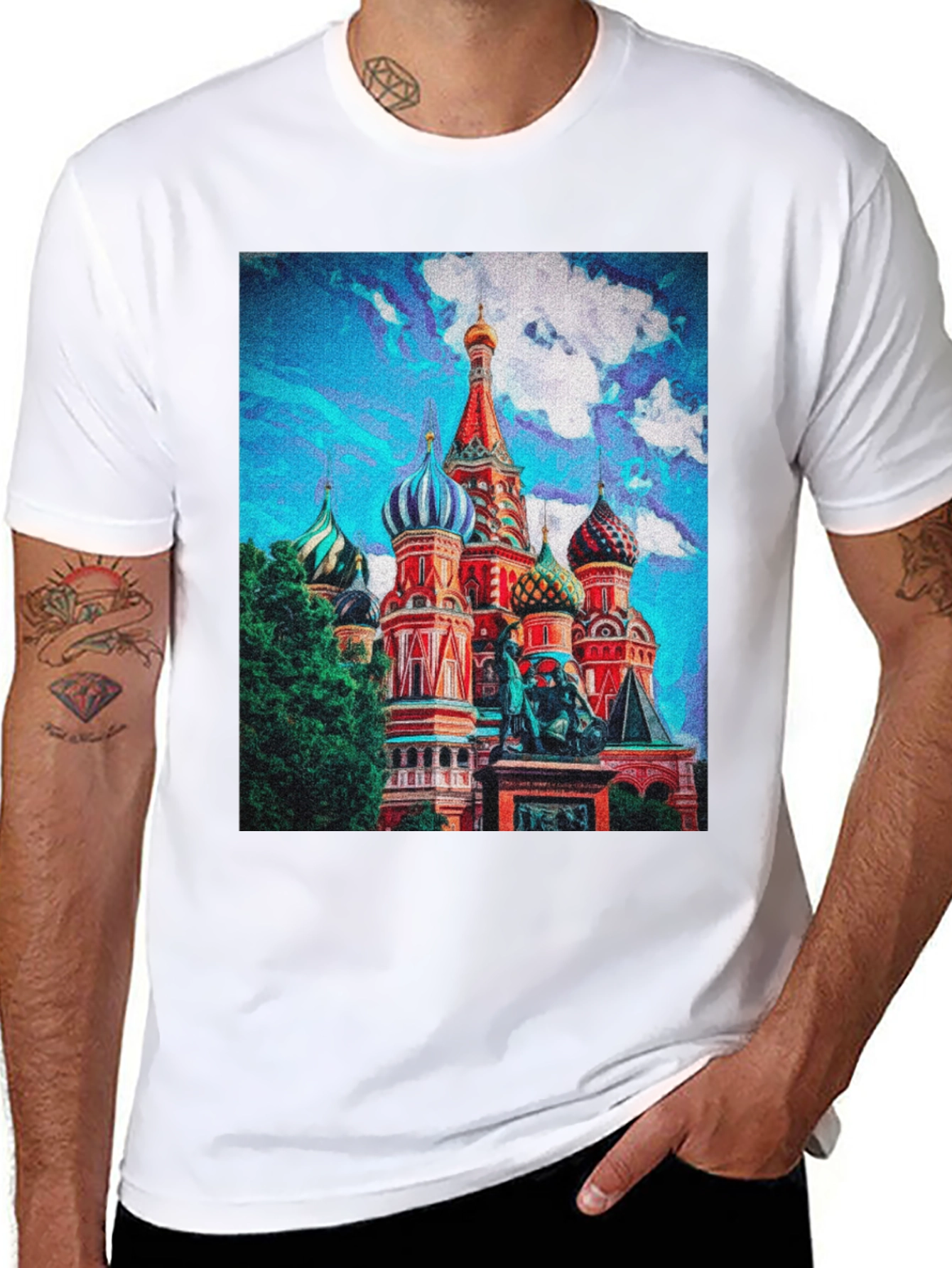 Black St. Basil's Cathedral Graphic T-Shirt view 8